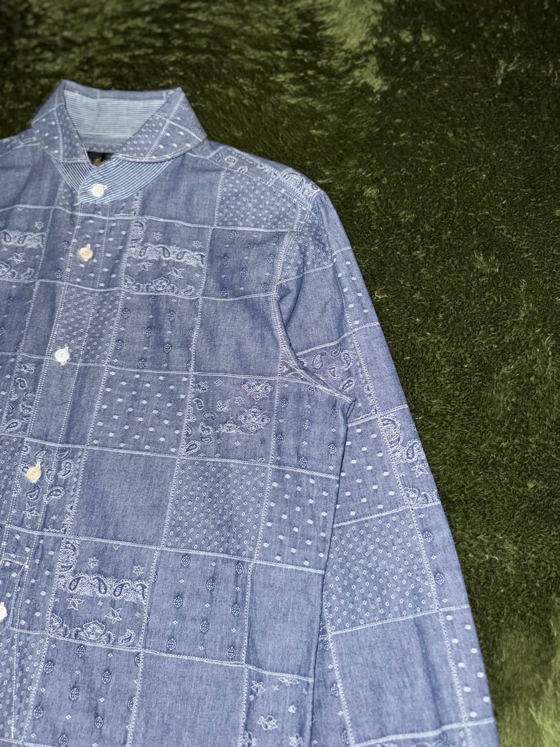 [42] 커스텀멜로우 MVW 페이즐리 패치워크 샴브레이 셔츠 상품이미지5