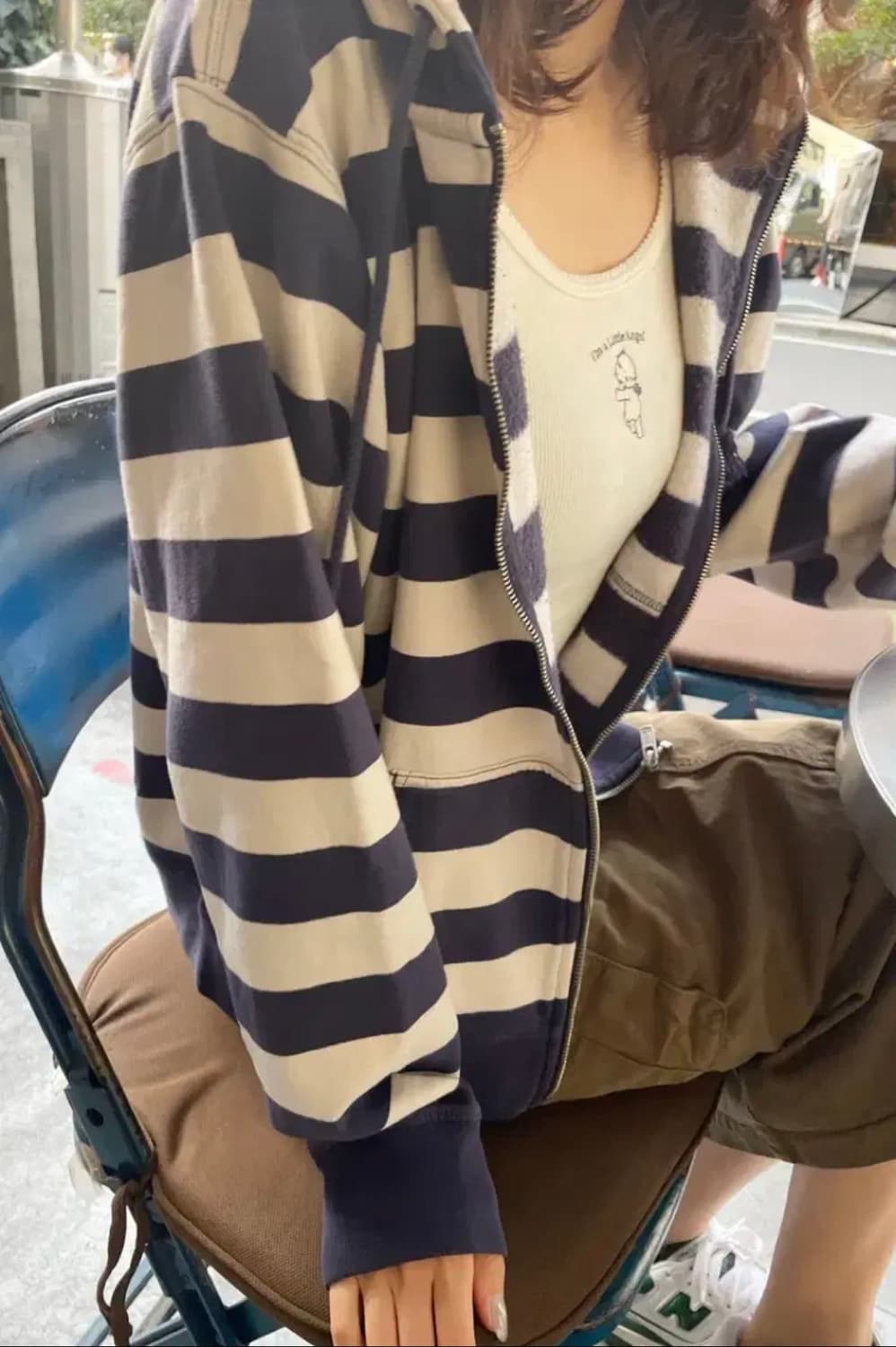 브랜디멜빌 스트라이프 기모 후드집업 상품이미지4