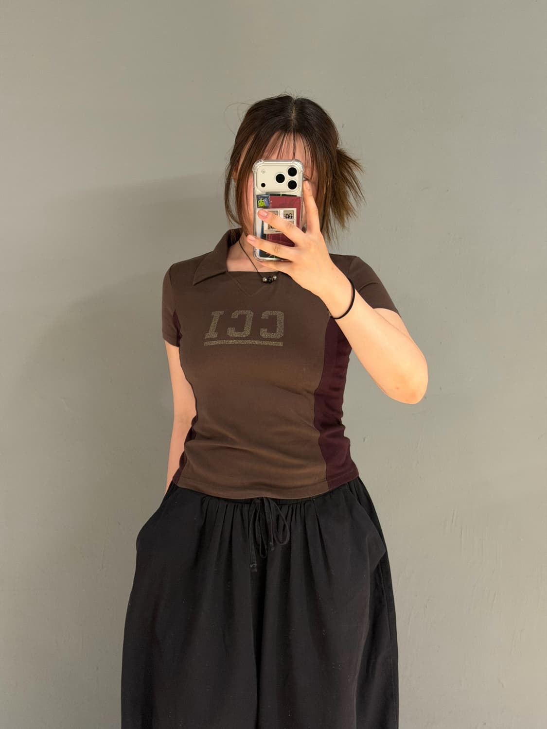 Comme Ca Ism color mix collar top 상품이미지2