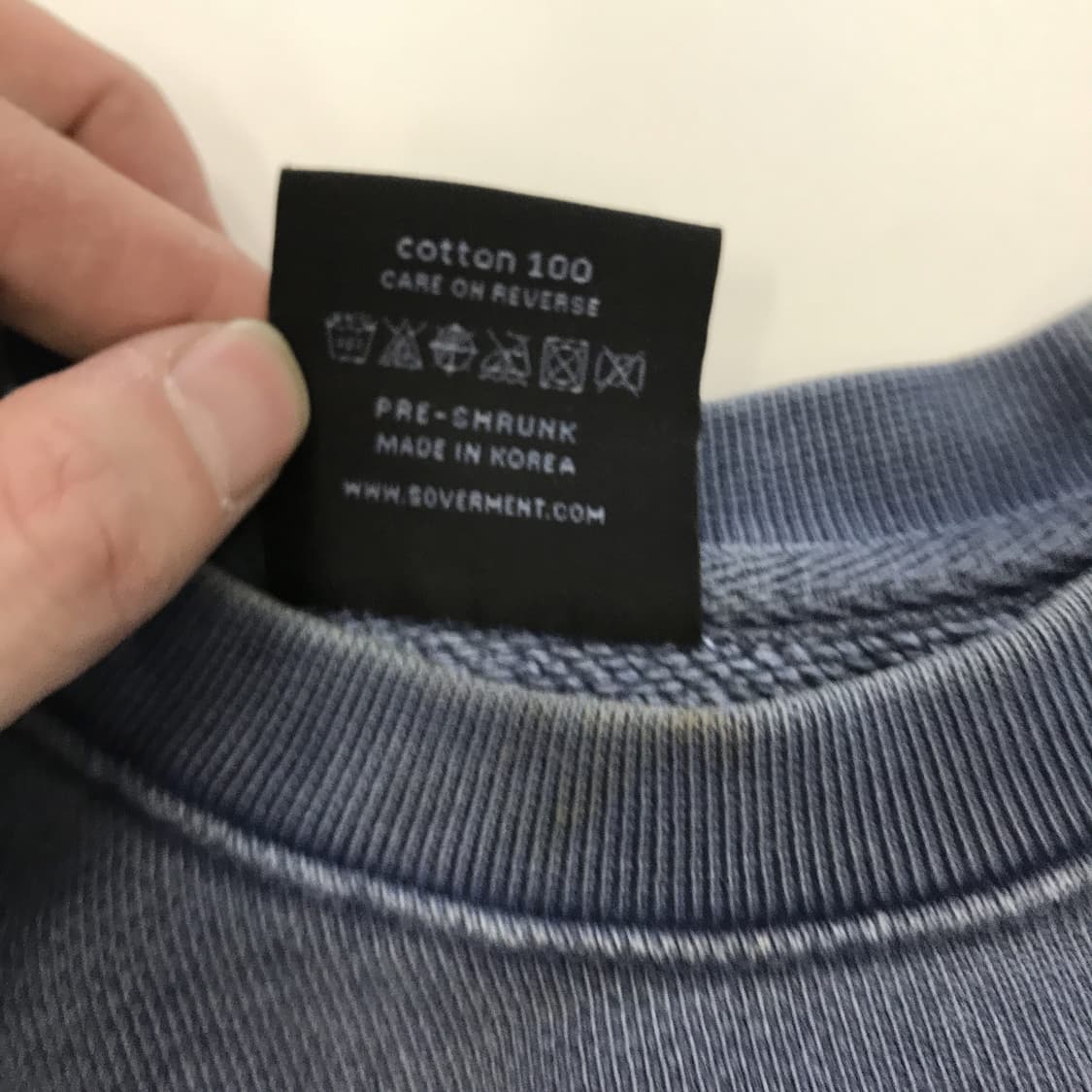 소버먼트 피그먼트 980g 스웻셔츠 스톤네이비 [XL] 상품이미지5