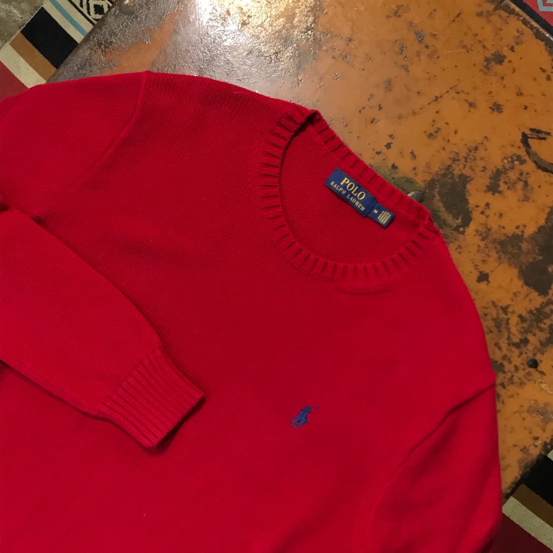 폴로랄프로렌 레드 코튼 니트 남성 105 사이즈 상품이미지3