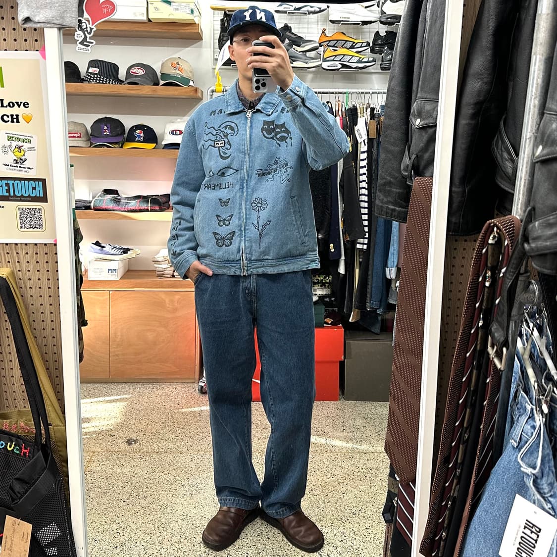 오베이 페인팅 데님 집업 자켓 상품이미지9