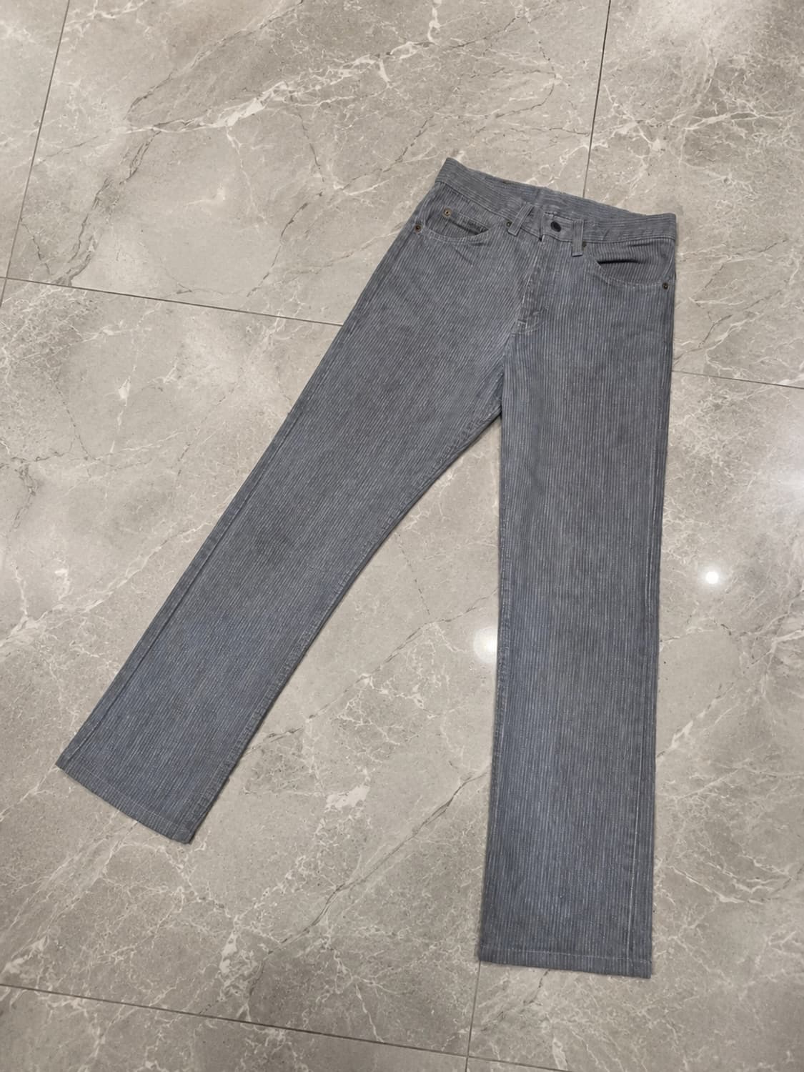 80s Levi's 40509 빈티지 그레이 스트라이프 데님 상품이미지2