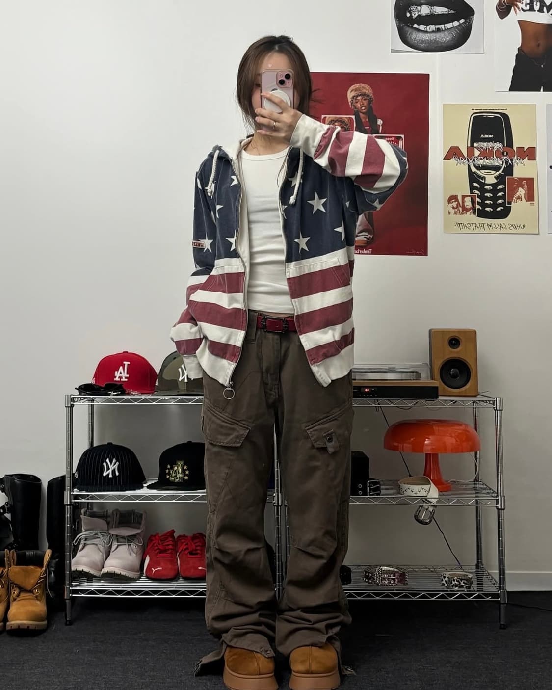 Vintage 브라운 카고 슬릿 세미와이드 팬츠 상품이미지8