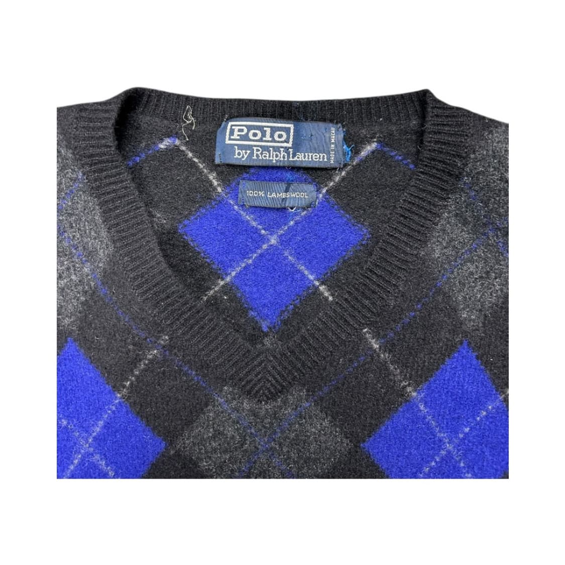 OS) 폴로 랄프로렌 블랙 블루 아가일 램스울 니트 스웨터 TK-028 상품이미지3