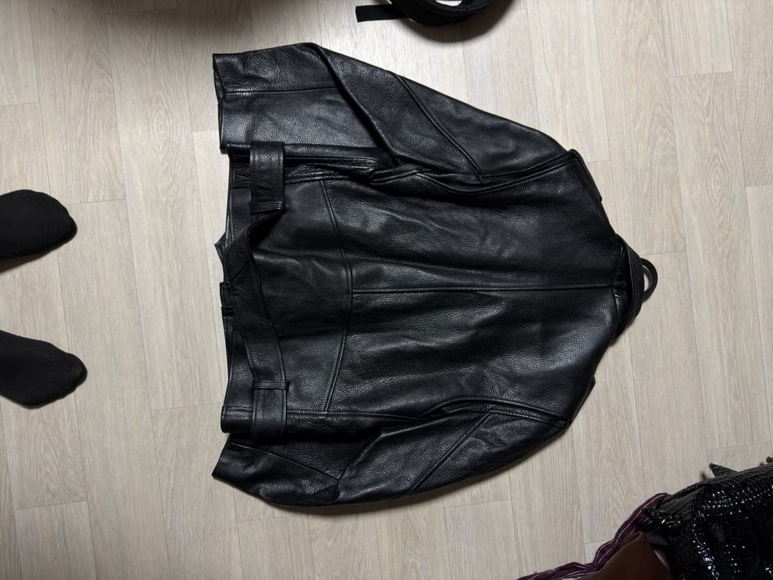 크롭 레더 바이커 자켓 상품이미지2