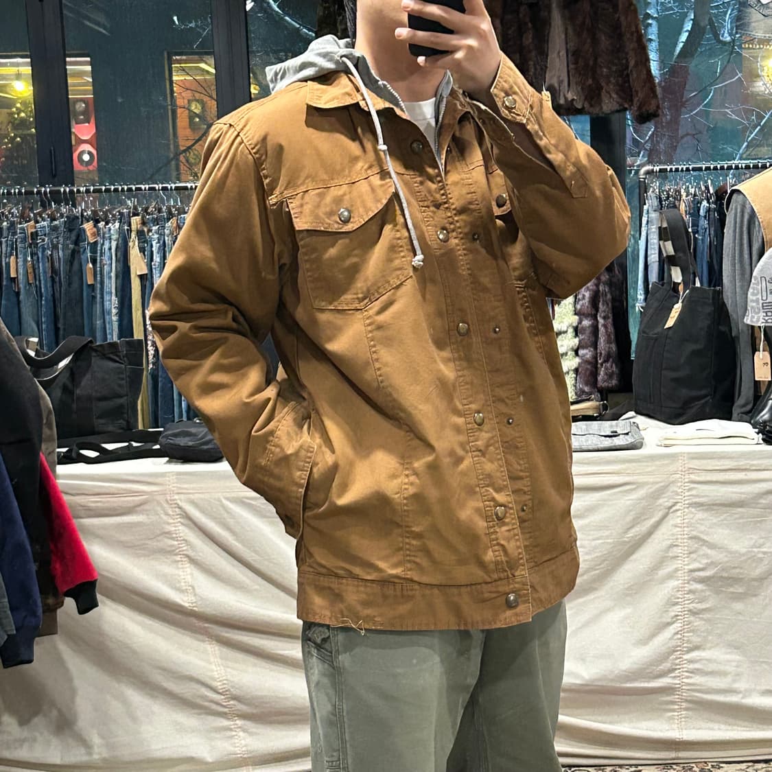 L) USA 빈티지 후드 레이어 워크 자켓 상품이미지10