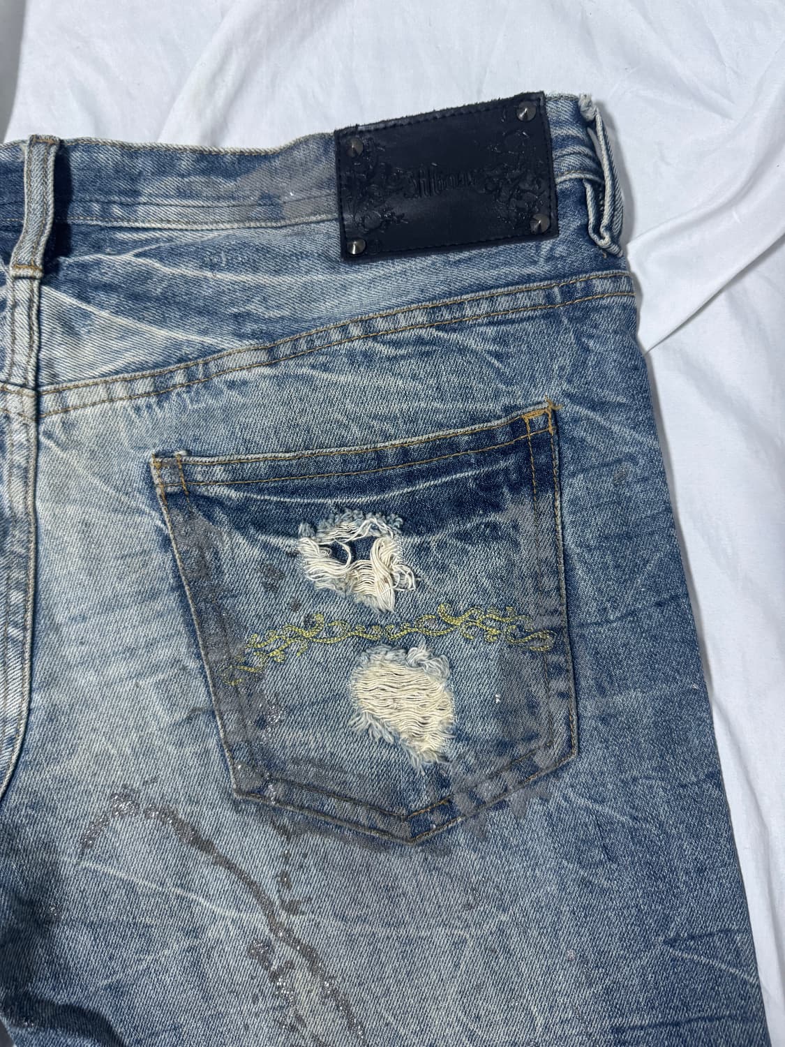 Midas 워싱 가공 디스트로이드 데님 쇼츠 y2k vkei 토네이도마트 상품이미지5