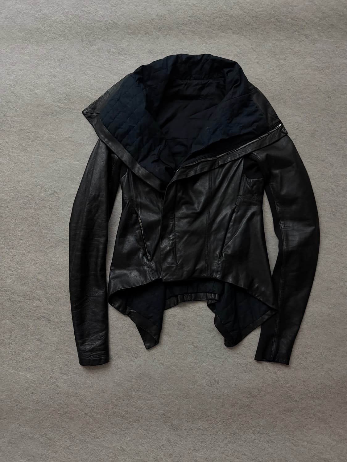 10FW 릭오웬스 하이넥 램스킨 레더자켓 상품이미지2