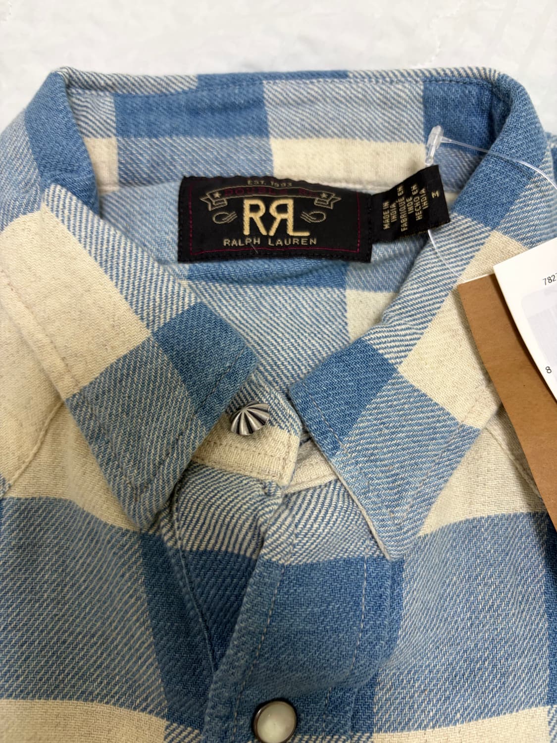 RRL 더블알엘 웨스턴셔츠 인디고크림 M 새제품 상품이미지8