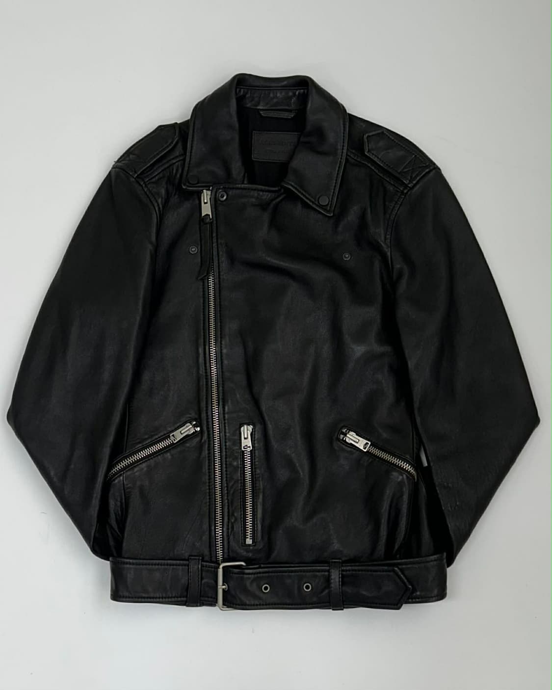 [Xs] 올세인츠 비대칭 투웨이 카하와 양가죽 바이커 자켓 상품이미지1