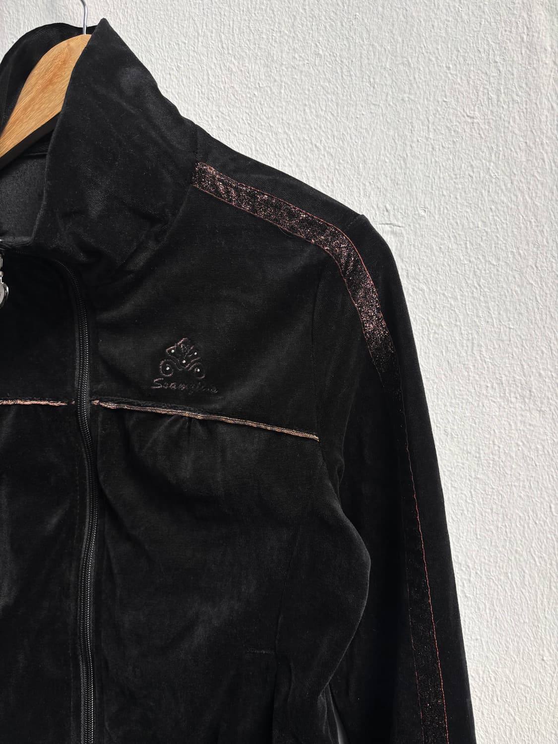 Vintage Black Velvet Zip-Up 상품이미지4