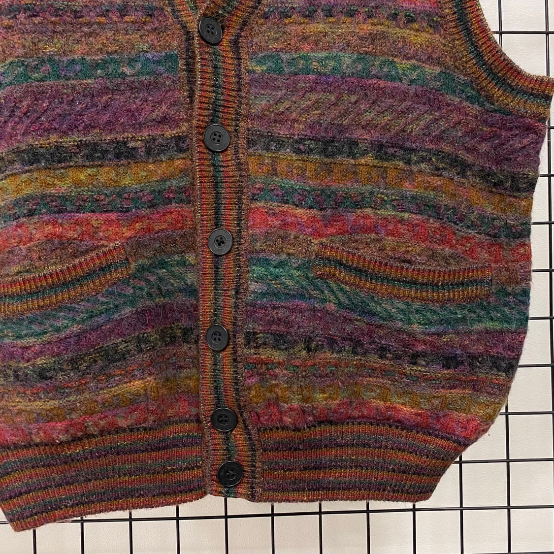 미쏘니 스포츠 울 패턴 조끼 가디건 상품이미지4