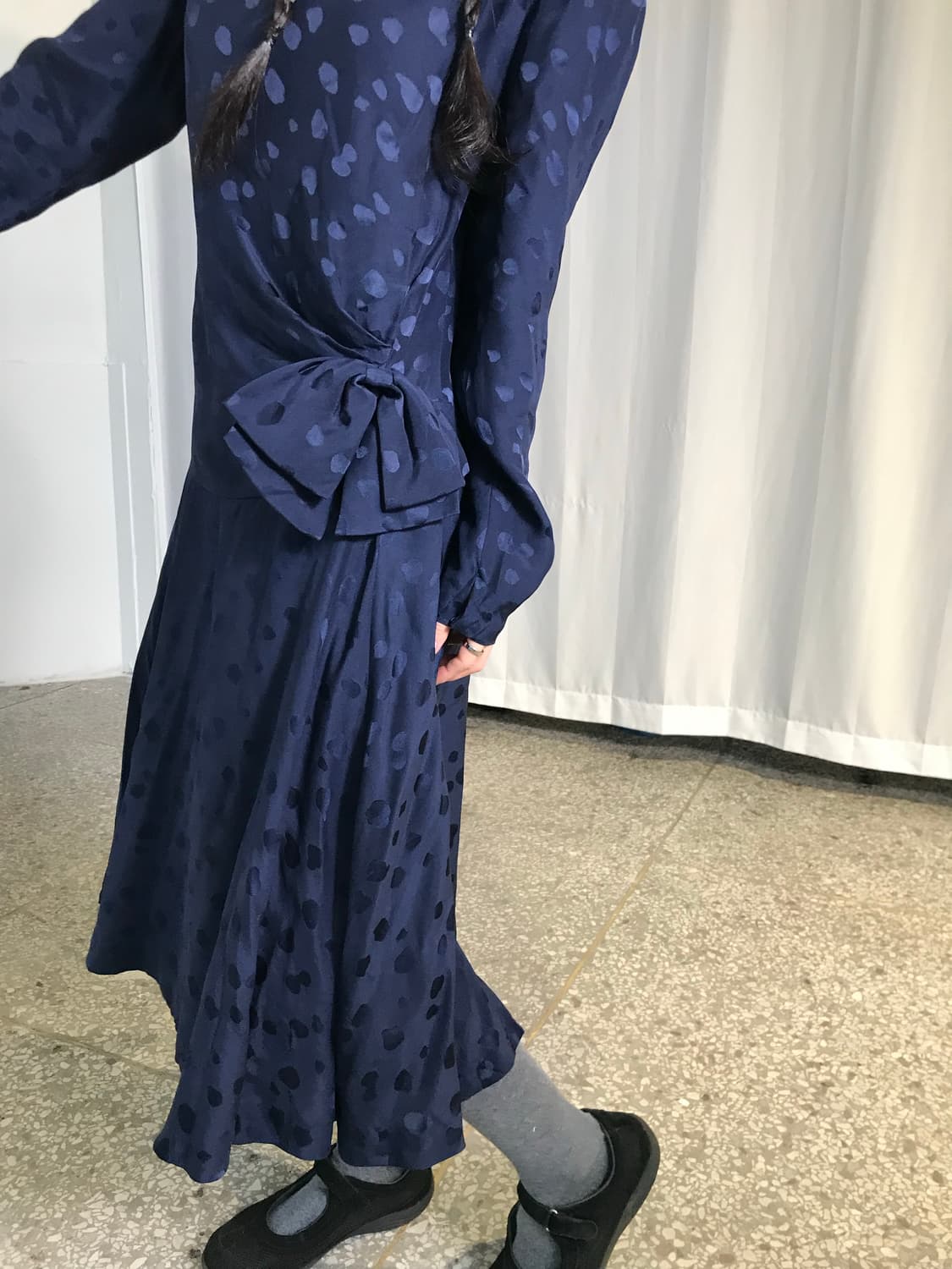 네이비 도트원피스 상품이미지6