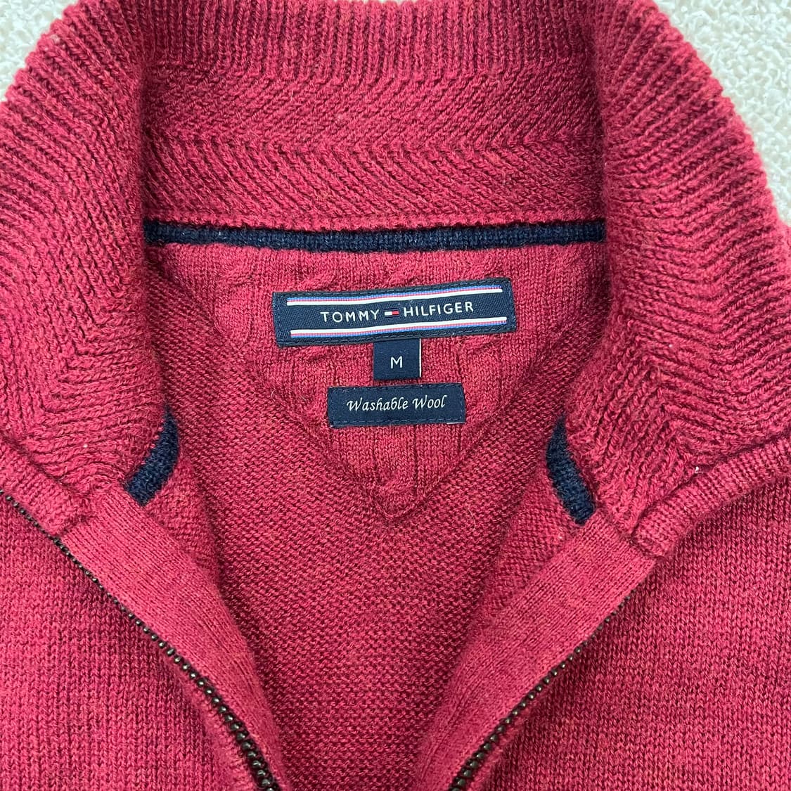 [M] 타미힐피거 워셔블 울 니트 집업 자켓 3973 상품이미지7