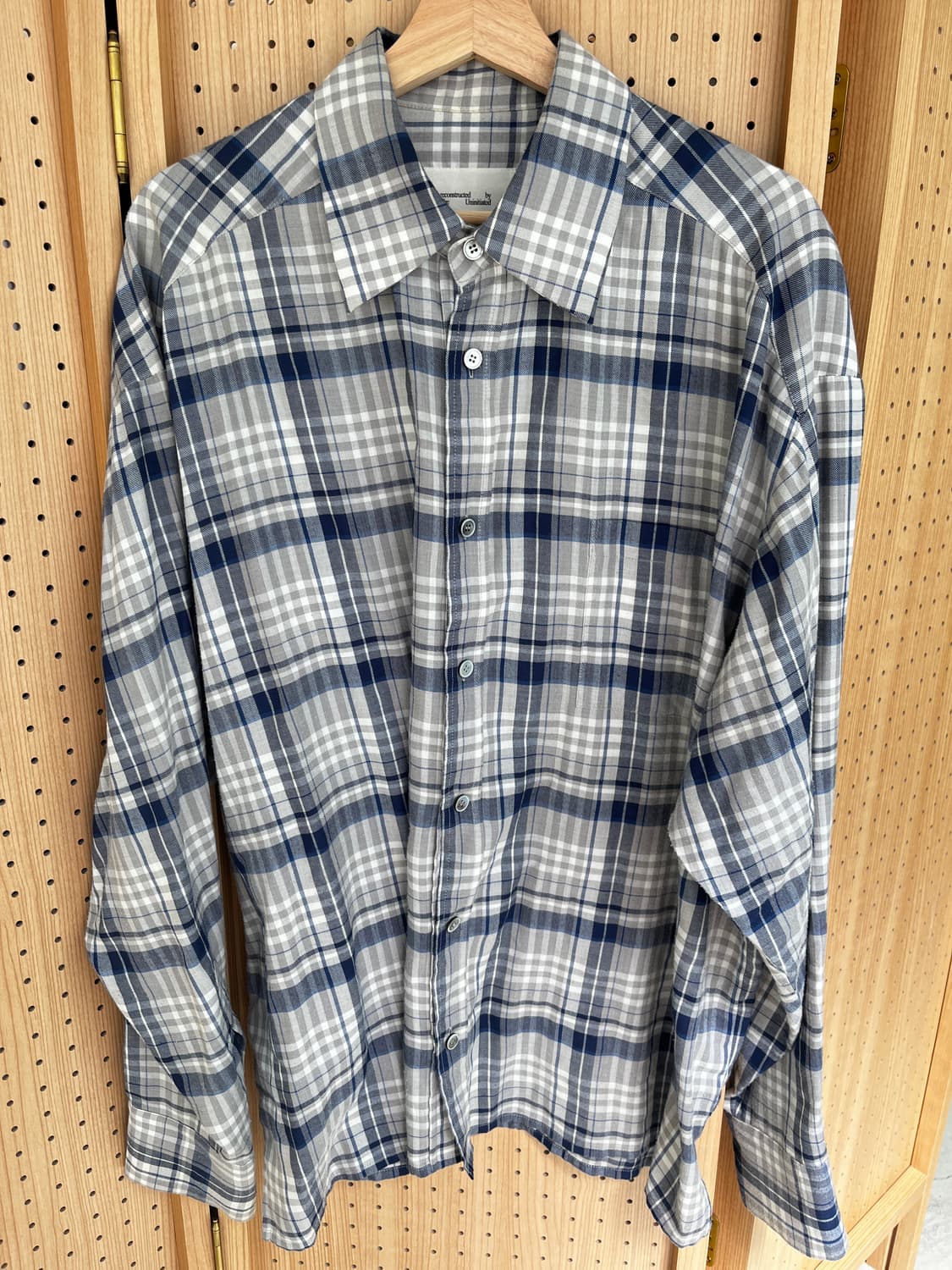 [1] RBU 오버사이즈 체크셔츠 그레이 상품이미지3