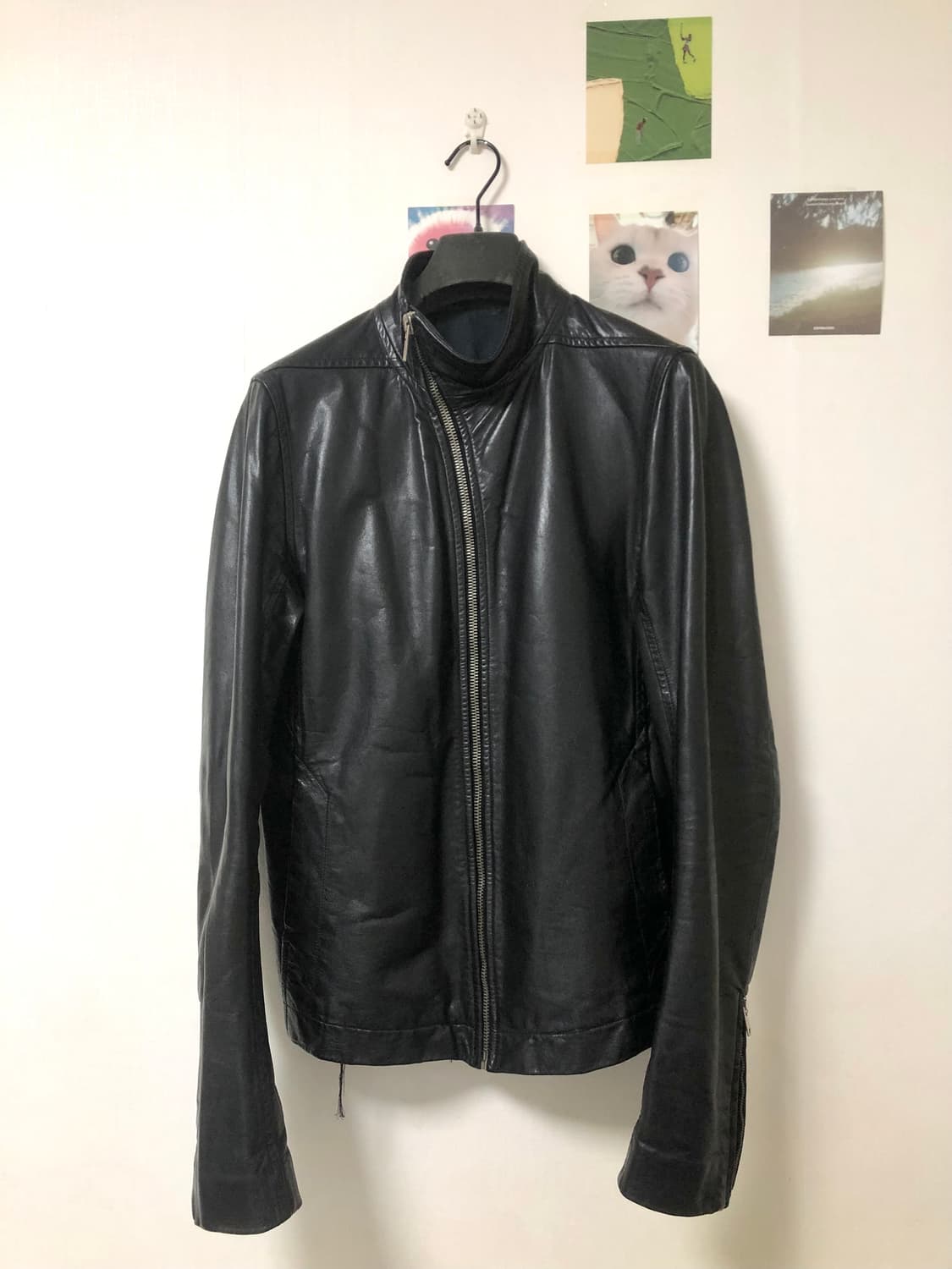 릭오웬스 오일드 카프 몰리노 레더자켓 M 상품이미지1