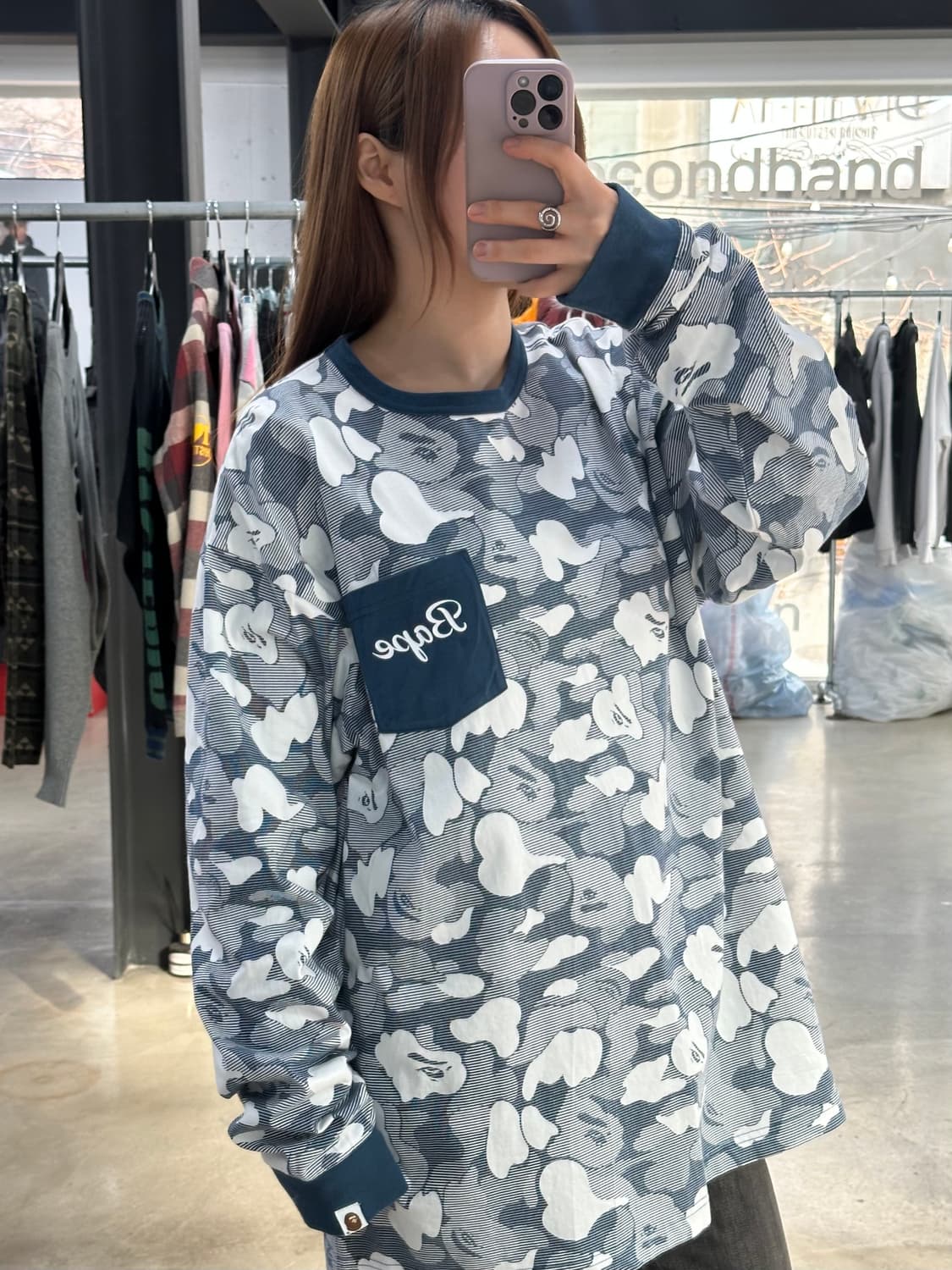 베이프 ABC 카모 포켓 롱슬리브  상품이미지2