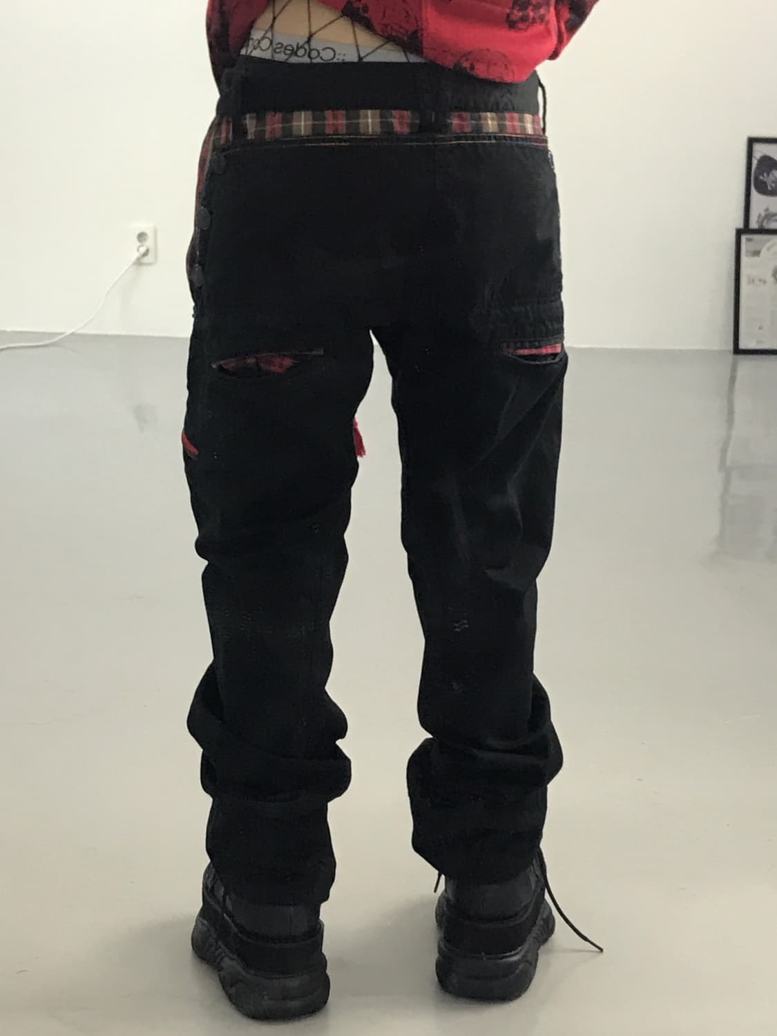 Jpn Y2k Black Detail Pants 상품이미지3