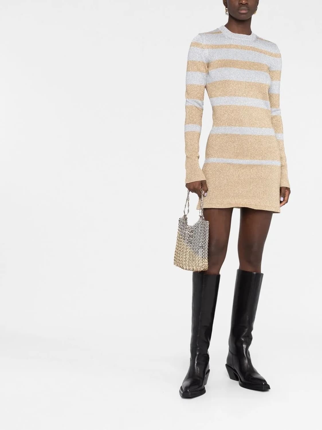 [파코라반] 실버 메탈릭 니트 드레스 새제품 상품이미지2