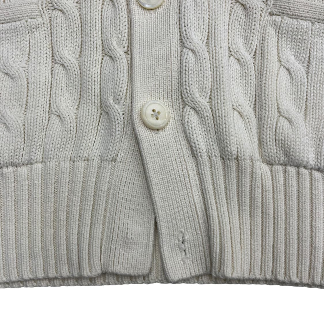 폴로 랄프로렌 그레이포니 아이보리 꽈배기 니트 가디건 90 상품이미지6