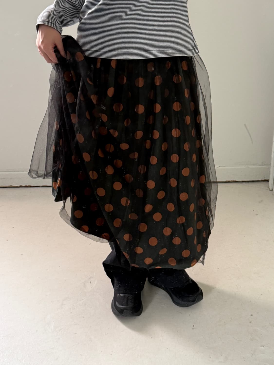 일본빈티지 빅도트 샤스커트 상품이미지3