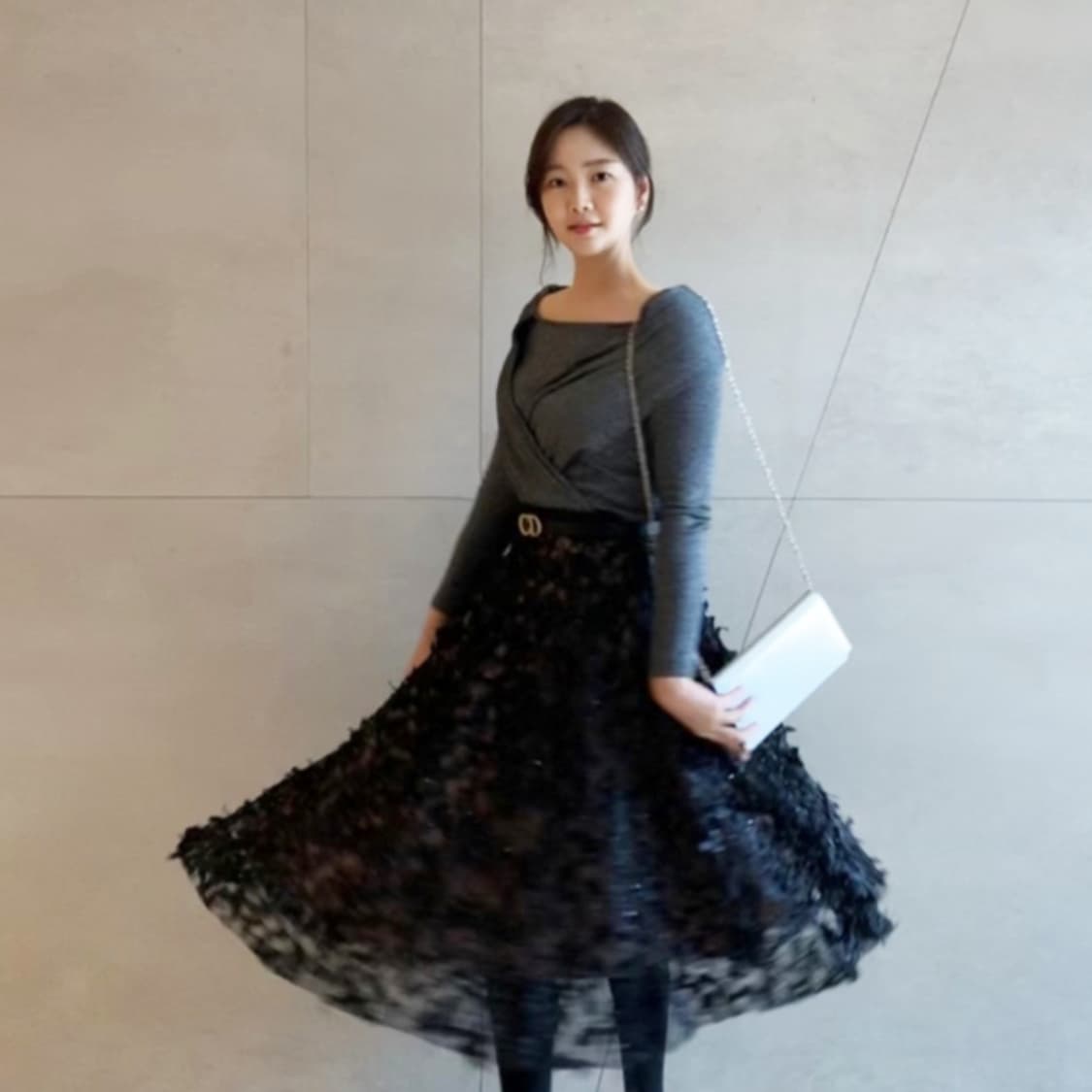 프롬엘로힘(FROM ELOHIM) 리본레이스 풀스커트 44 상품이미지1