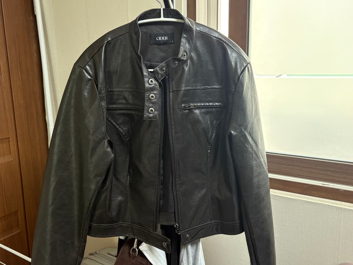 샵사이다 바이커 레더 자켓 상품이미지4