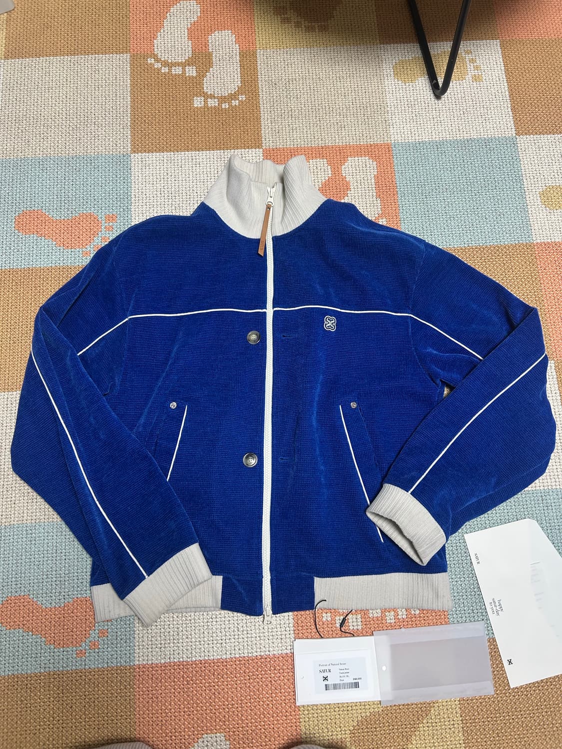 xl 하젠 벨루어 숏 트랙 자켓 리조트 블루 상품이미지1