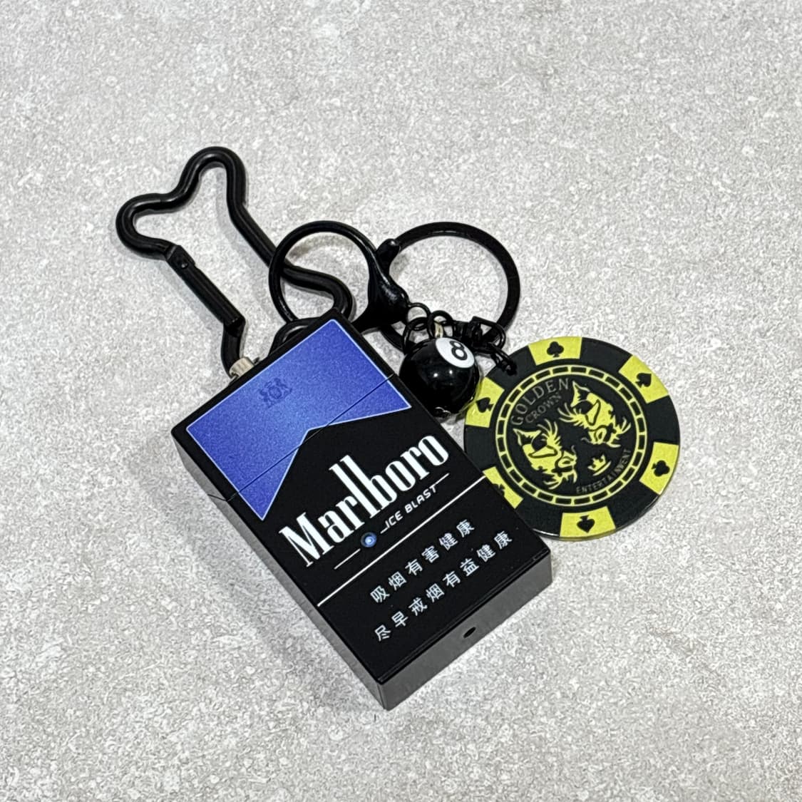 Oribell 말보루 재떨이 스틸 케이스 겜블 칩 키링 열쇠고리 상품이미지4