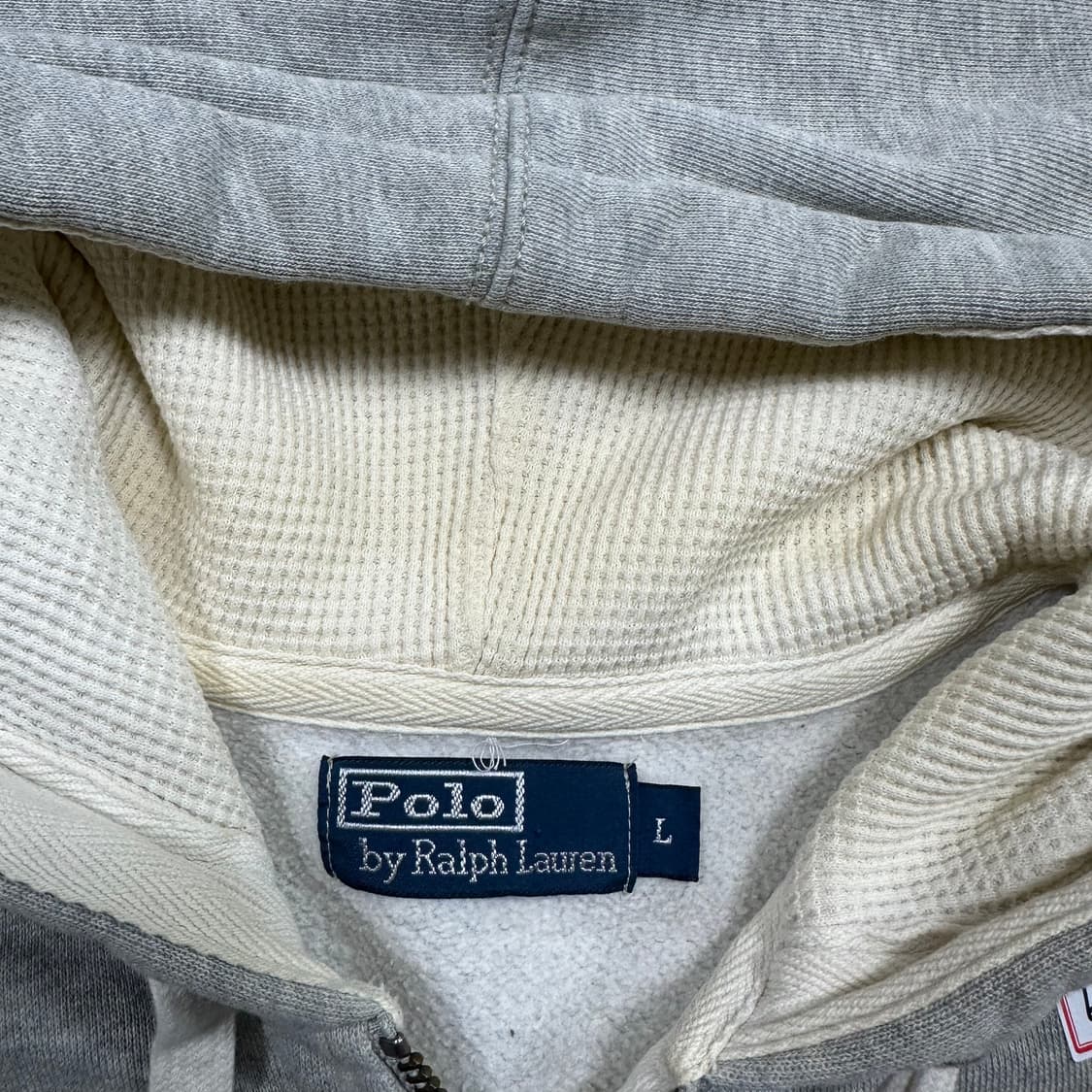 ✨ (바배) 폴로 랄프로렌 와플 그레이 기모 후드 집업  상품이미지3