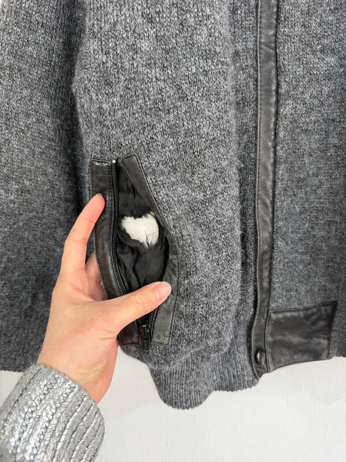 90s 이태리 메이드 빈티지 니트 봄버 상품이미지4