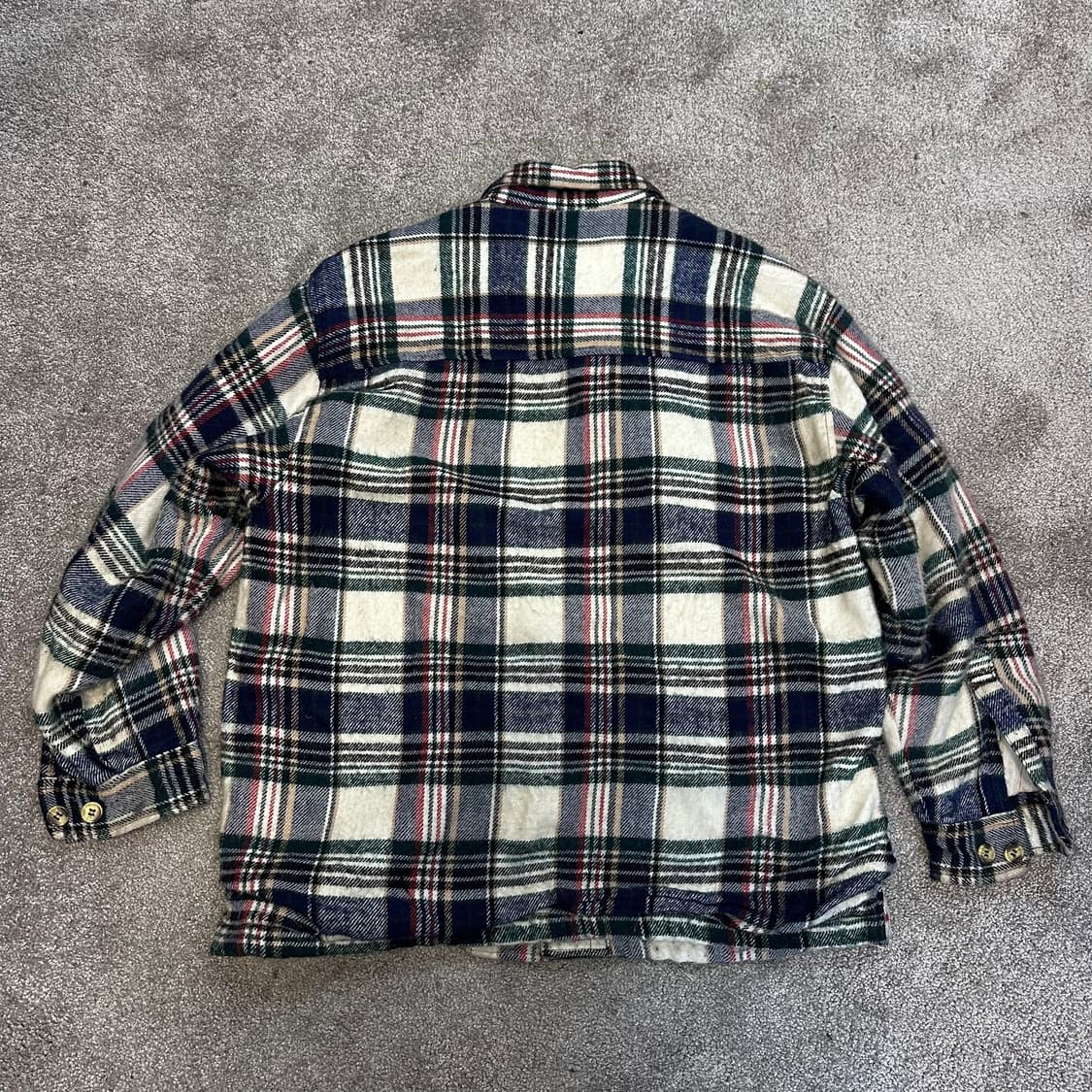 빈티지 체크 플란넬 쉐르파 자켓 셔츠L 상품이미지6