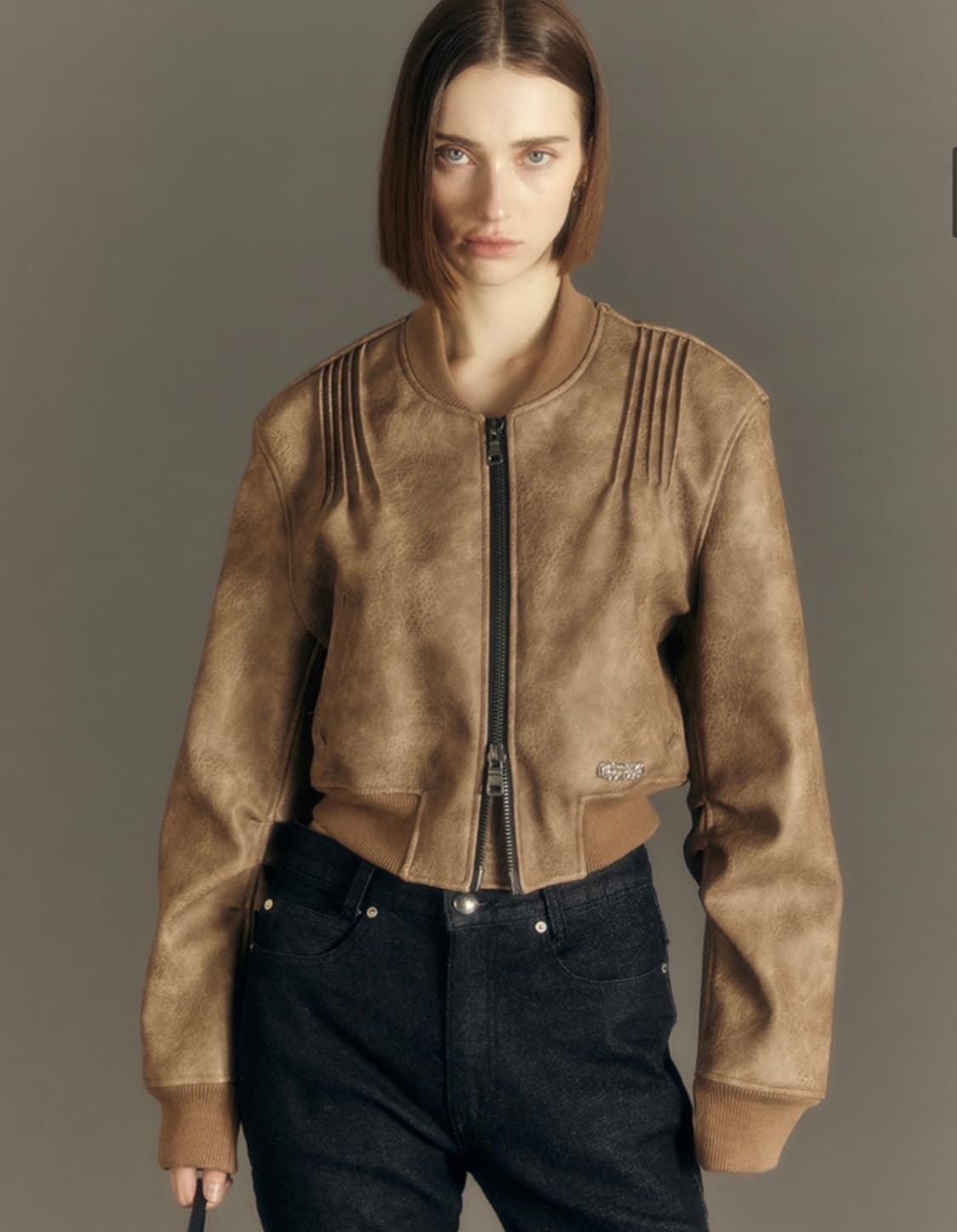 앤더슨벨 tanya faux leather pintuck jacket 상품이미지1