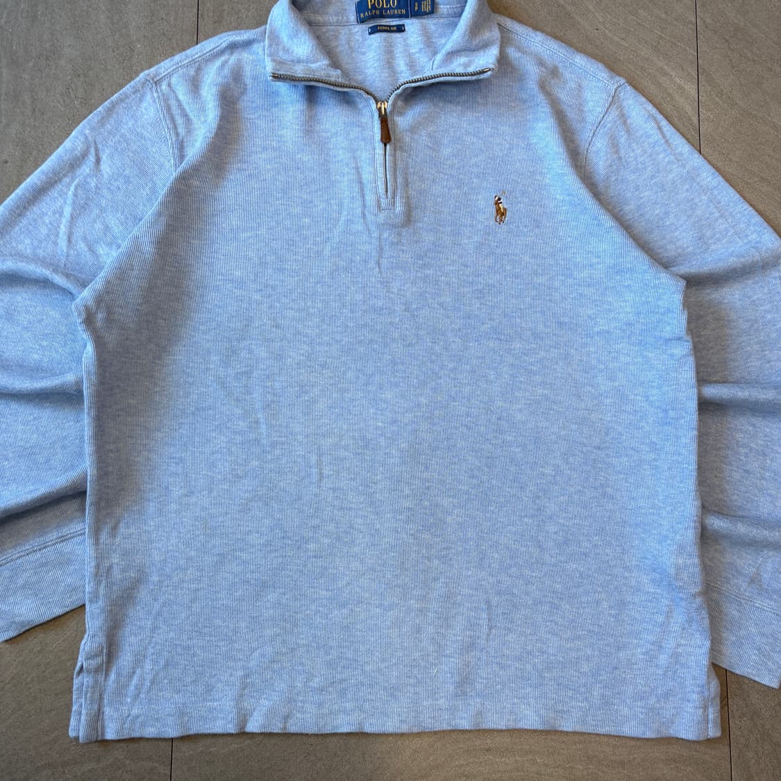 폴로 국내 정품 스카이블루 반집업 니트 상품이미지4