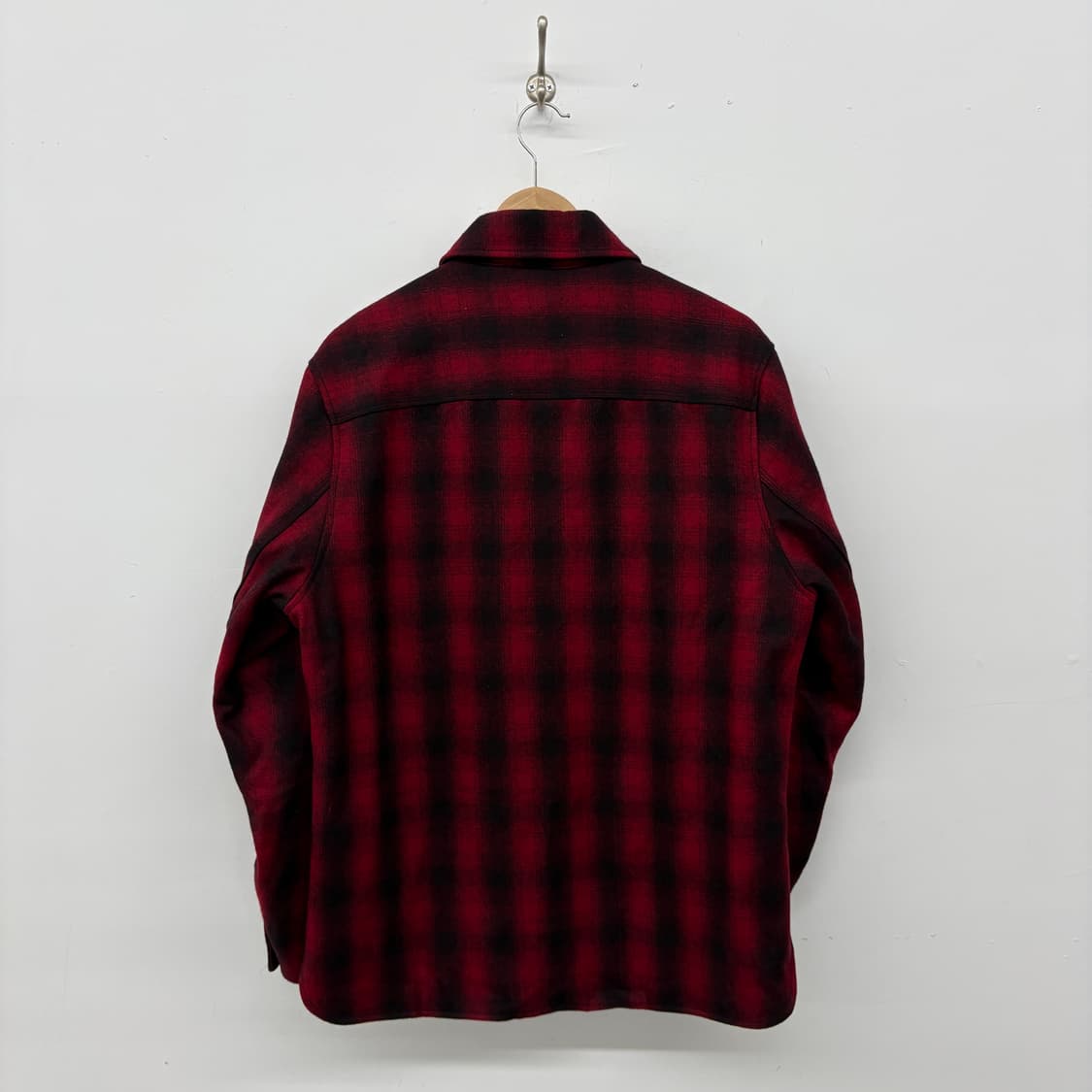 빈티지 밀스펙 레드/블랙 체크 셔츠 자켓 남성L 상품이미지6