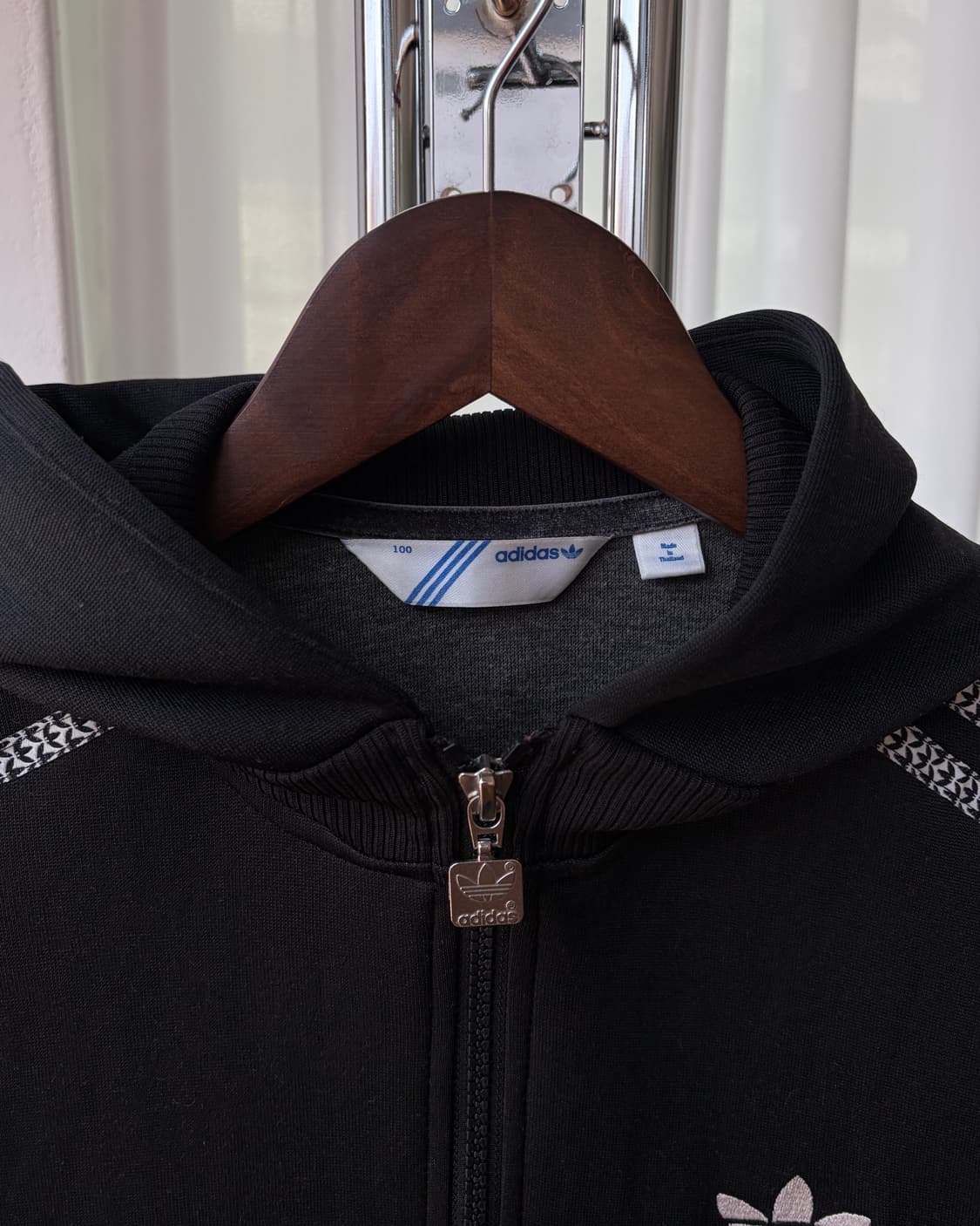 [M]아디다스 블랙 실버 검실 후드 플락 트랙탑 져지 상품이미지8