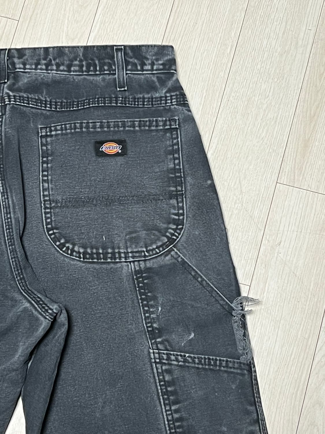 90s디키즈 싱글니 워크팬츠 페이팅블랙 36x30 상품이미지7