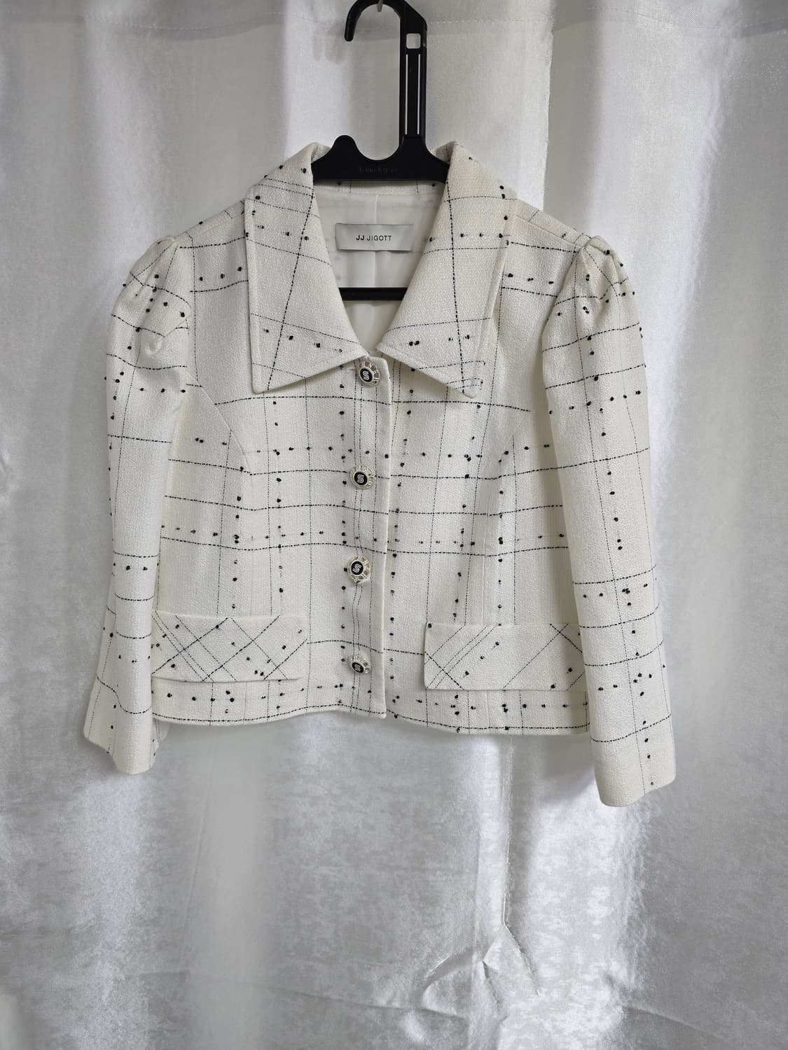JJ지고트 화이트 체크 트위드 자켓 (1686) 상품이미지1