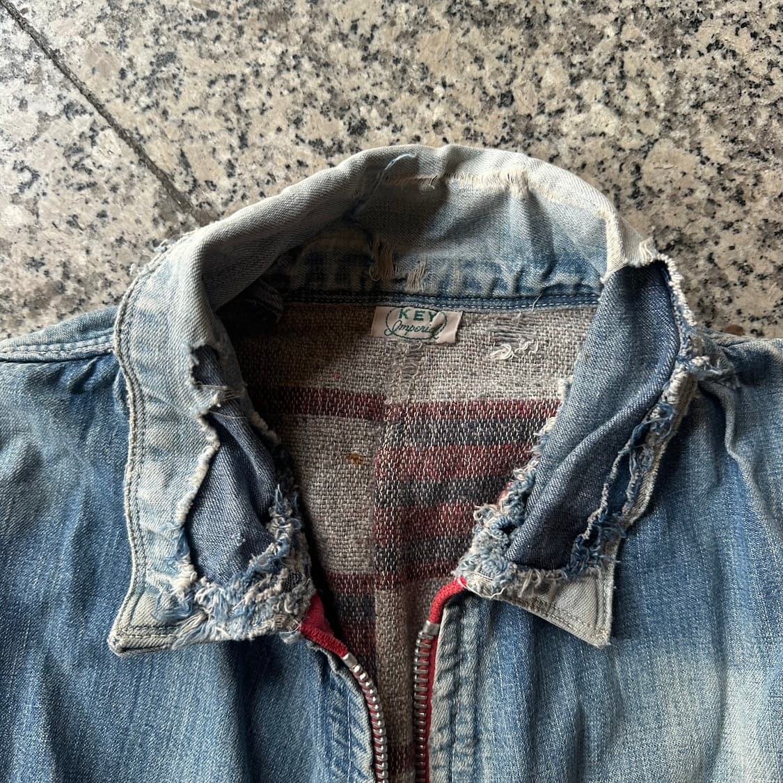 50s Key Imaprial Thrashed Denim Jacket 상품이미지7