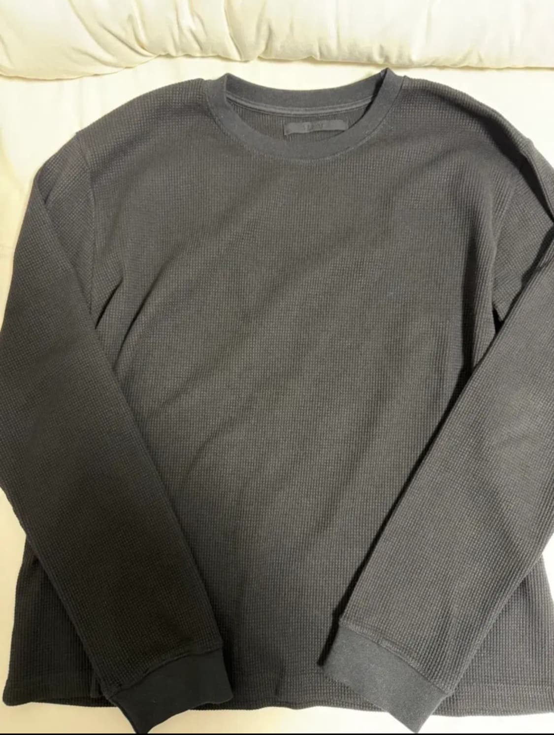 Htae 와플 롱슬리브 블랙 상품이미지1