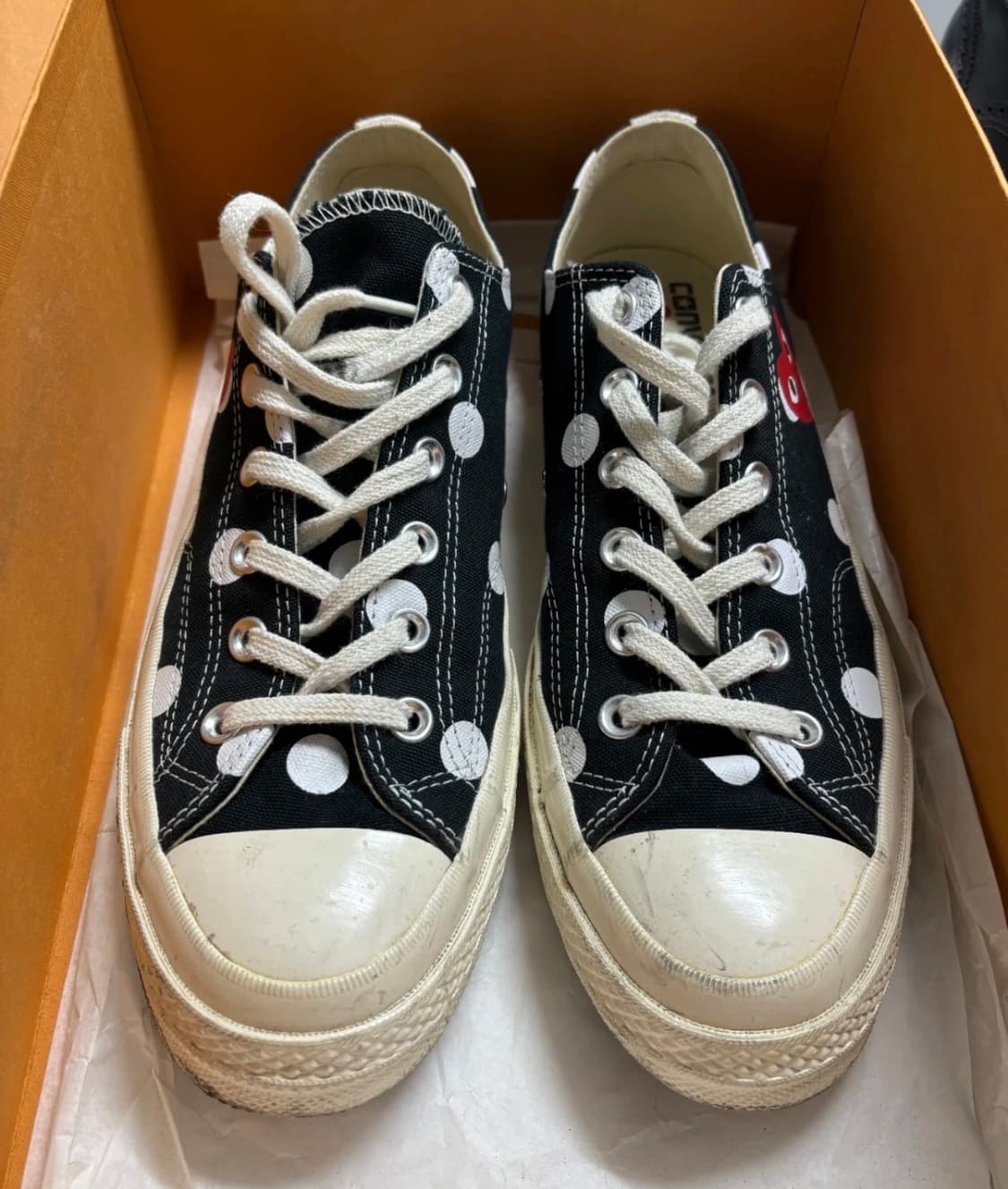 [정품] 컨버스 X 꼼데가르송 플레이 척 70 로우 도트 블랙 265 상품이미지3