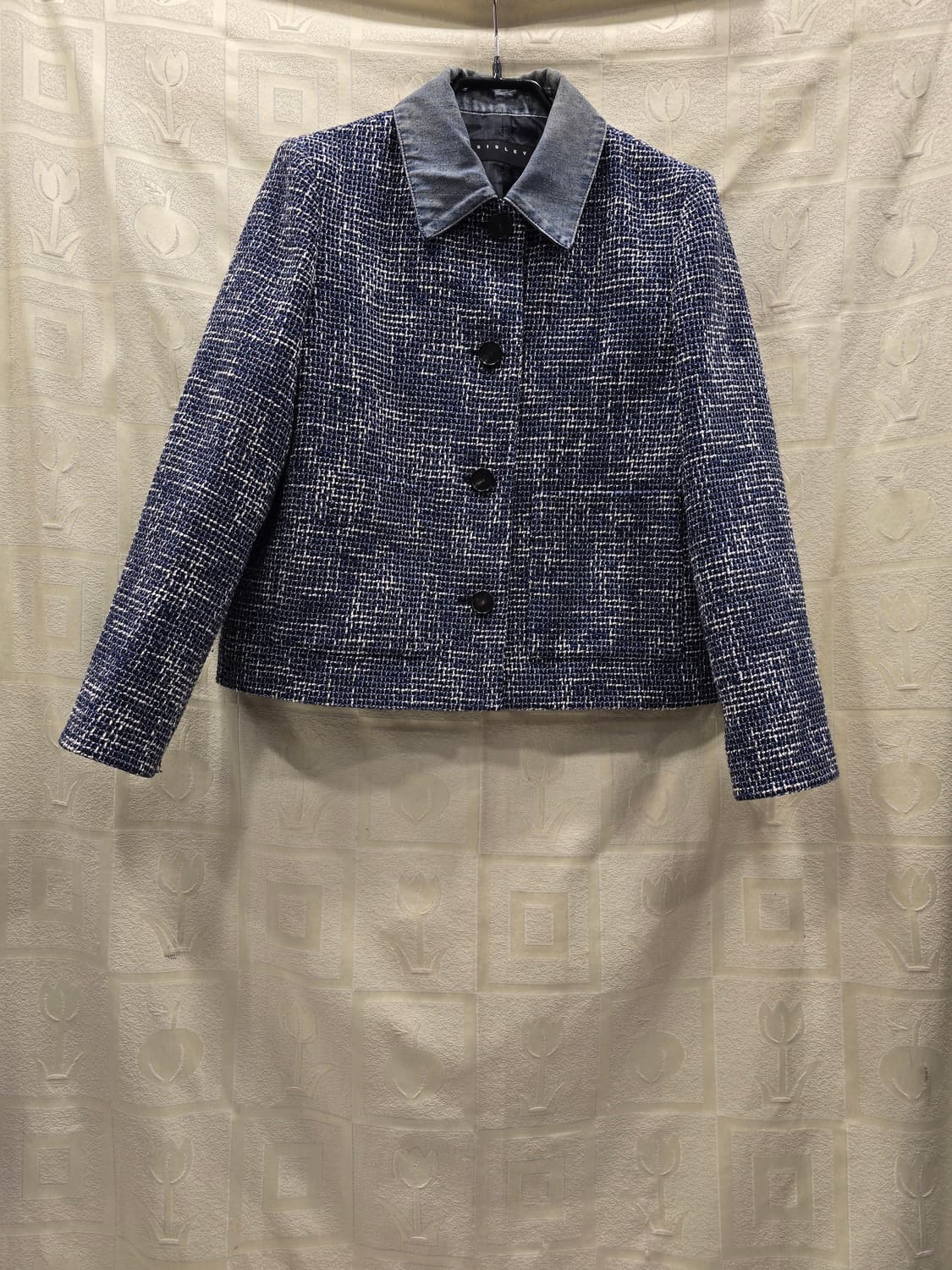 시슬리 Sisley 트위드 데님 카라 자켓 66 상품이미지1