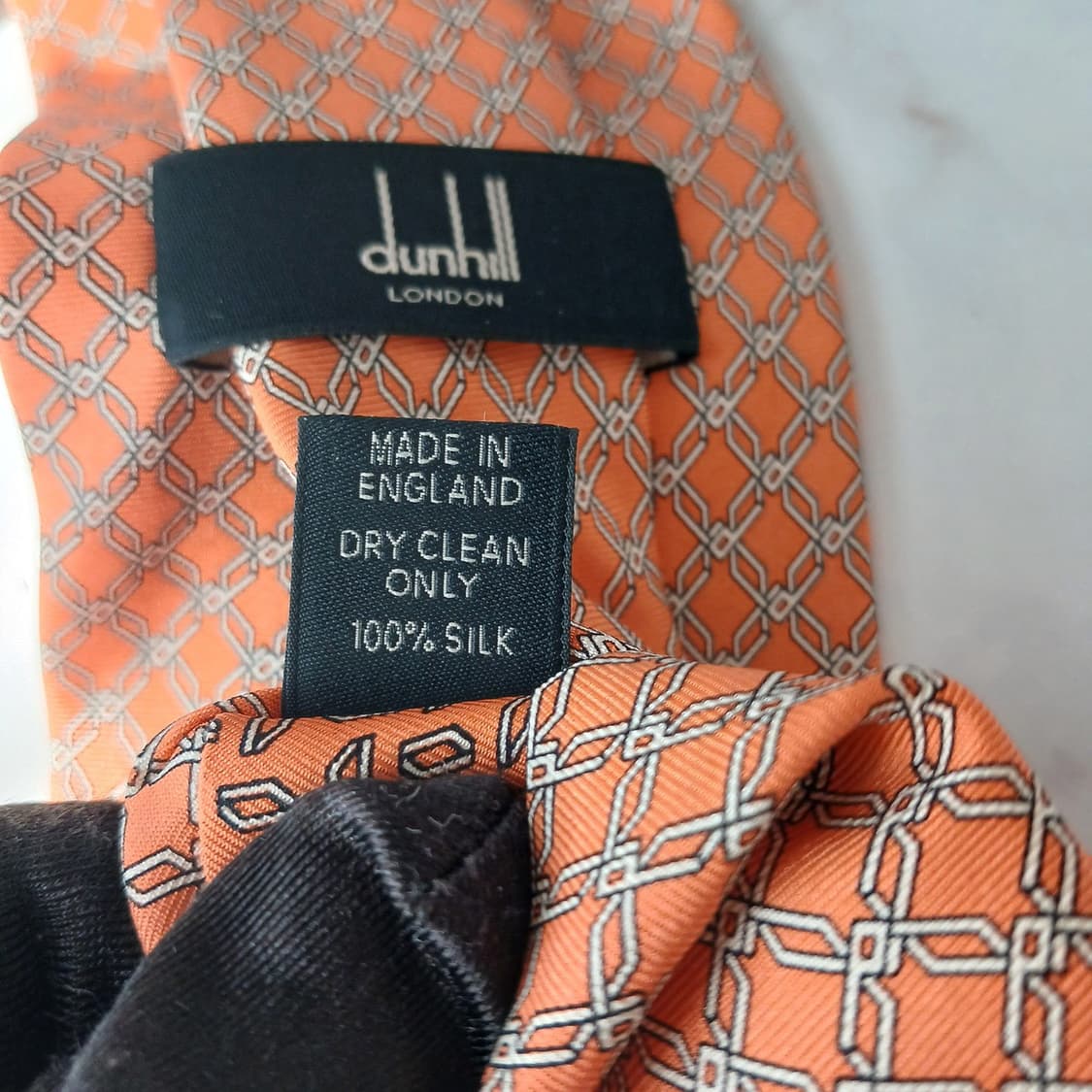 던힐 실크 오렌지 패턴 넥타이 8.9cm A+등급 A19270
 상품이미지8