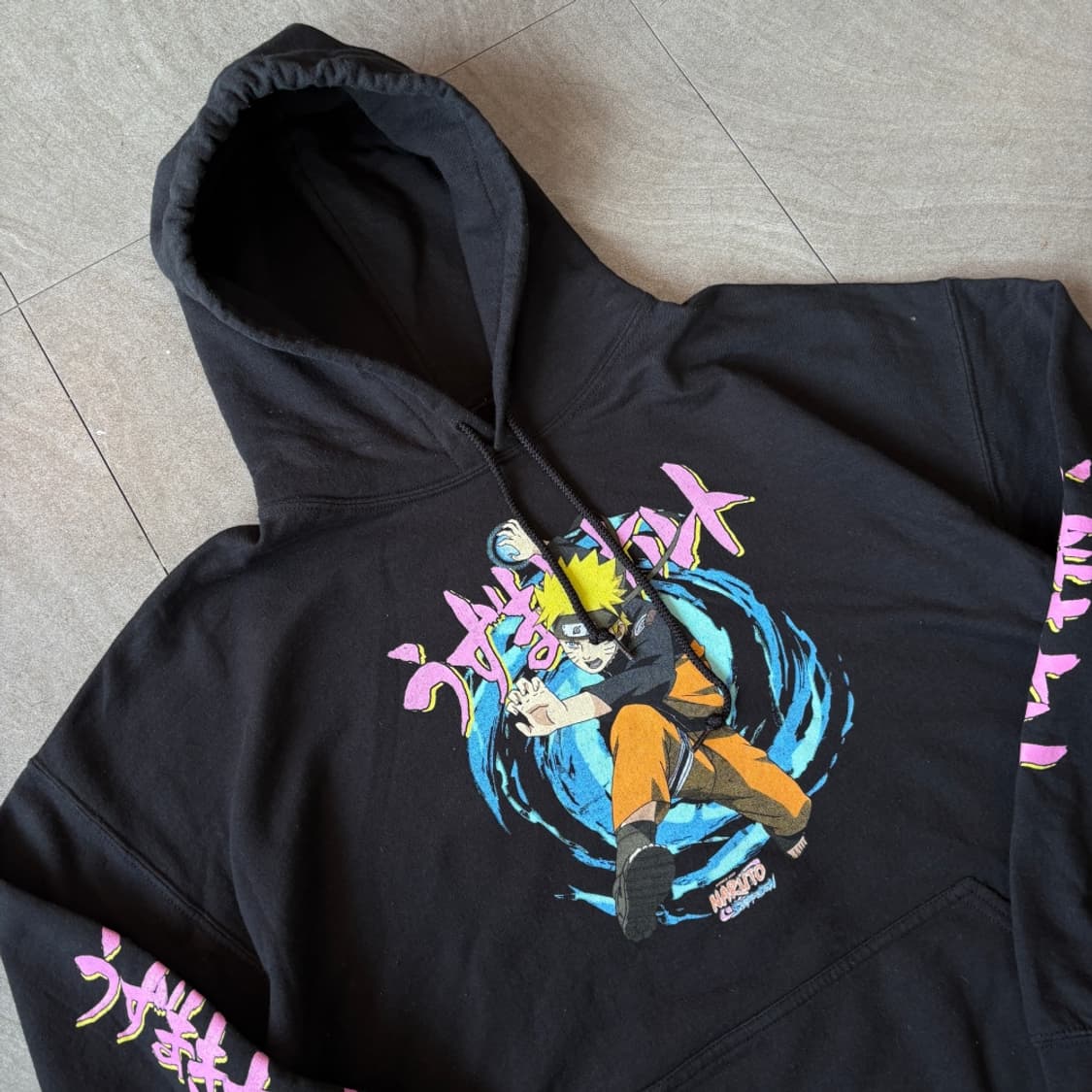 나루토 질풍전 07년도 나선환 블랙 후드 티 상품이미지2