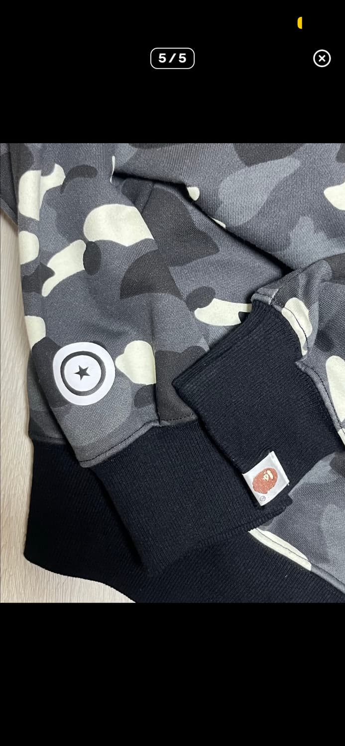 베이프 시티 카모 샤크 후디집업 블랙 상품이미지5