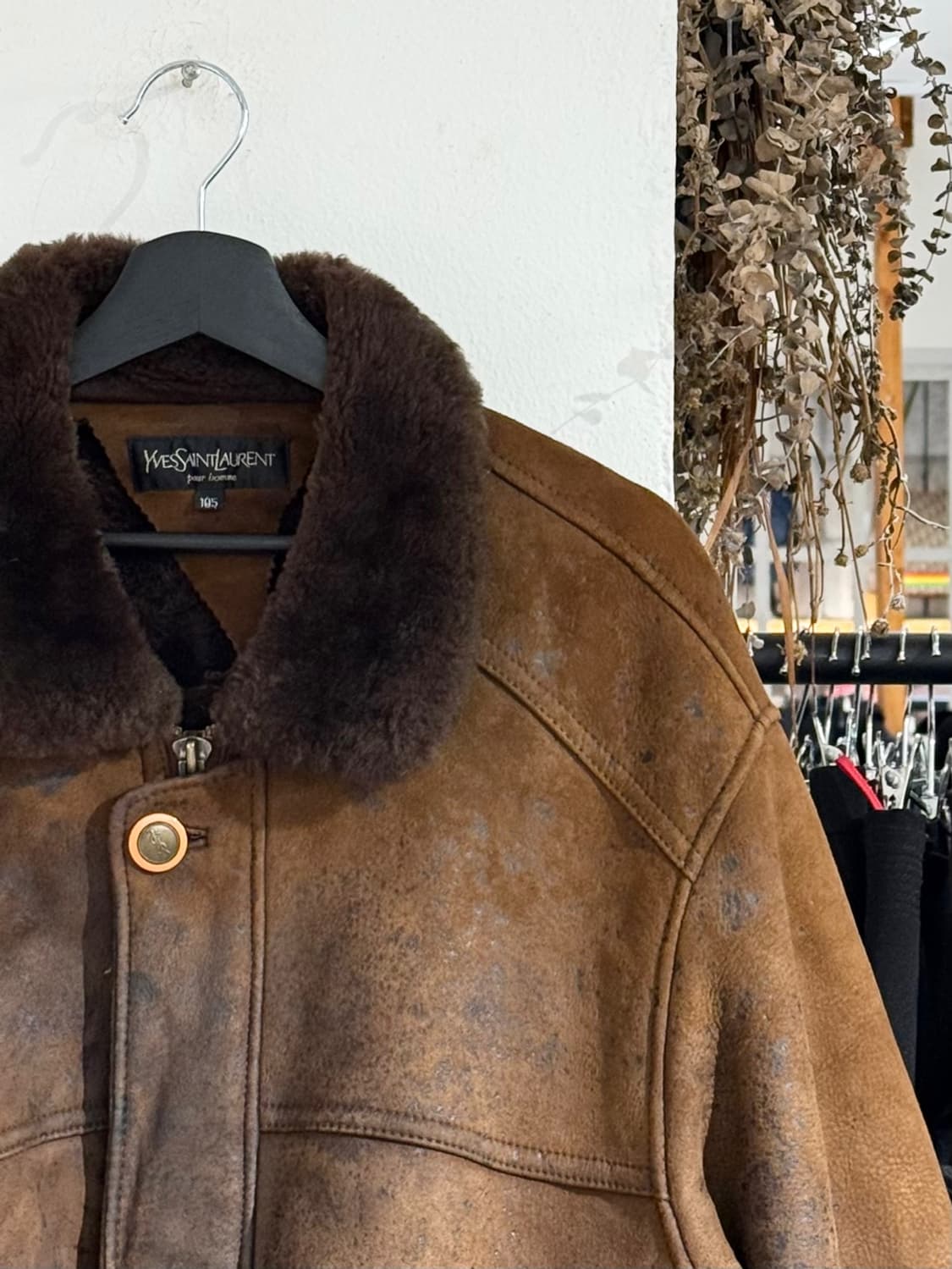 이브생로랑 브라운 양피양모 스웨이드 무스탕  상품이미지3