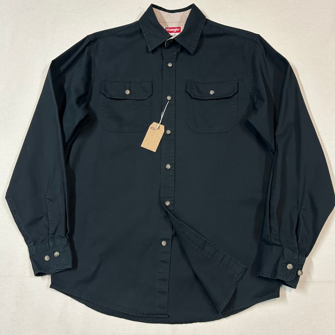 S) Wrangler 랭글러 투포켓 워크웨어 코튼 셔츠 블랙 W30 상품이미지2
