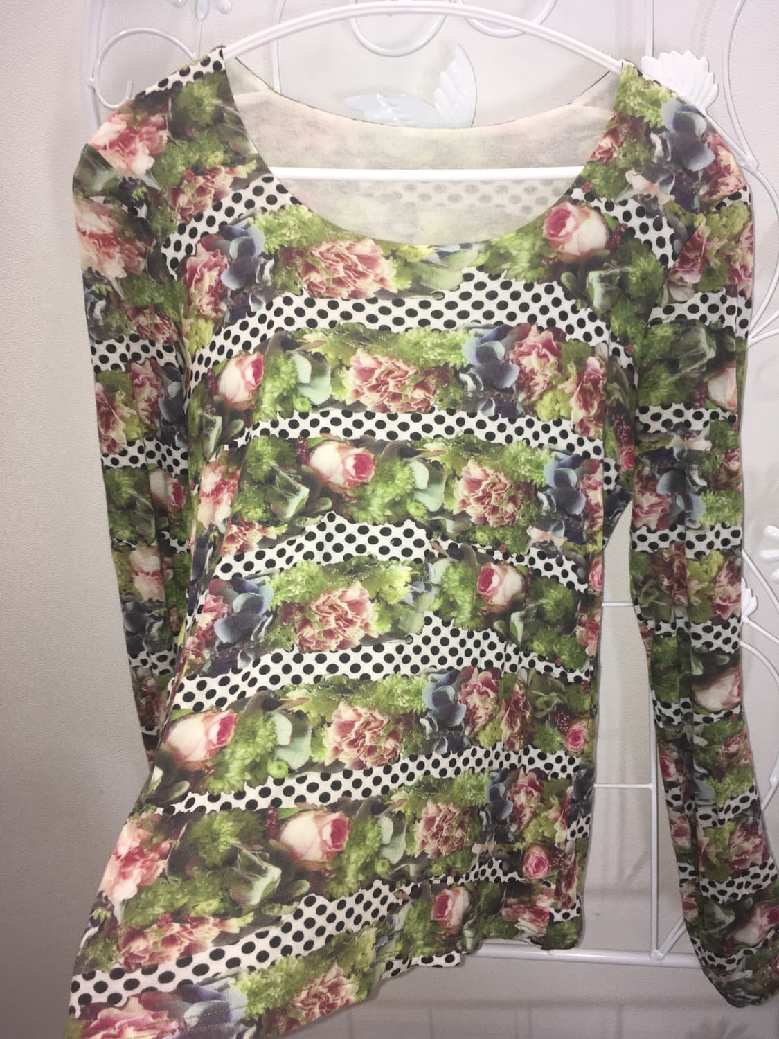 jpn vintage french flower dot slim t shi 상품이미지6