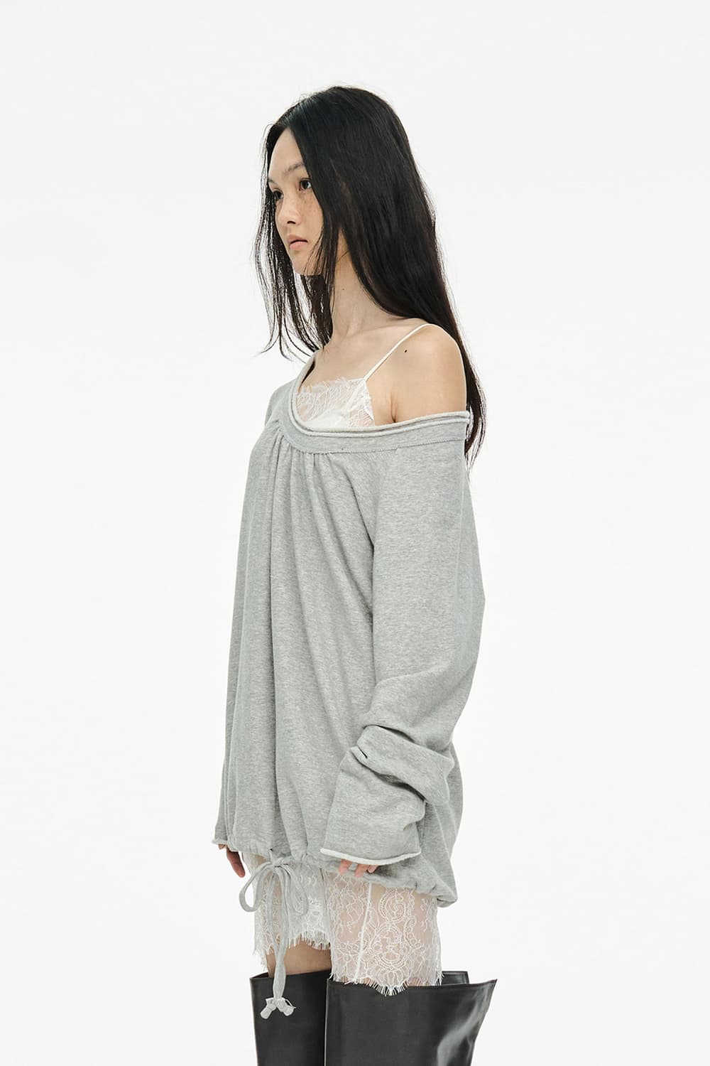 세릭 라운드 헴 스트링 탑 상품이미지2